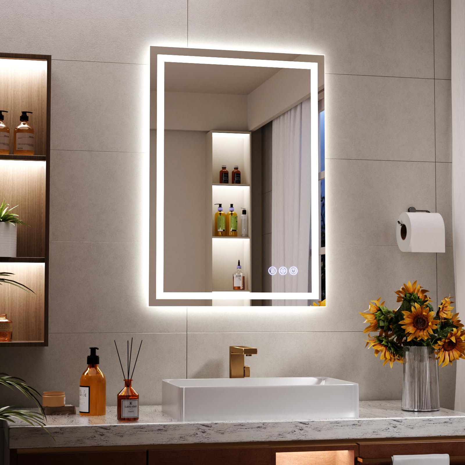 Koonmi Specchio da Bagno a LED 70x50 cm
