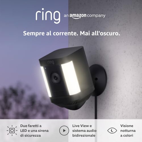 Ring Videocamera Plus con Faretti Plug-in (2 Telecamere)