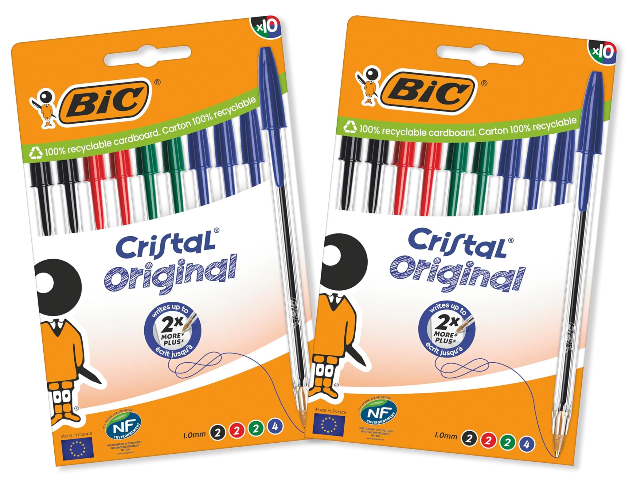 Bic Cristal Original - Penne a Sfera Punta Media 1.0mm