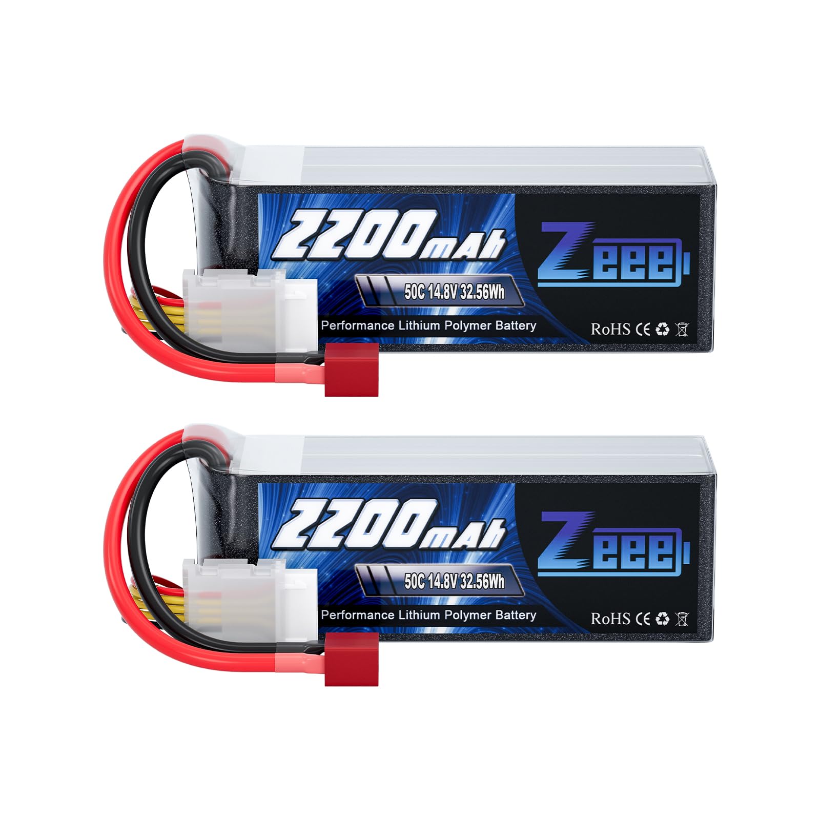 Zeee 4S Lipo 14,8V 2200mAh 50C RC Batteria (2 pezzi)