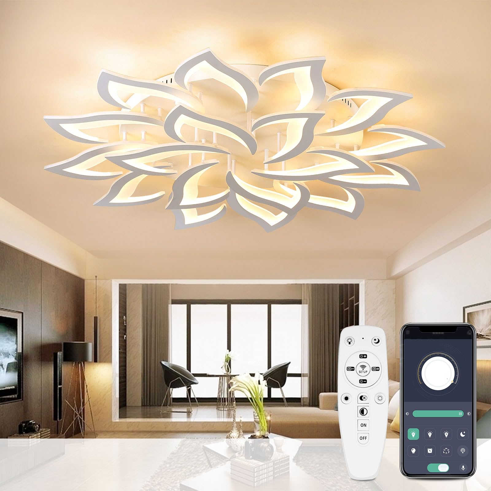 Plafoniera Led Soffitto Moderna Dimmerabile 108W