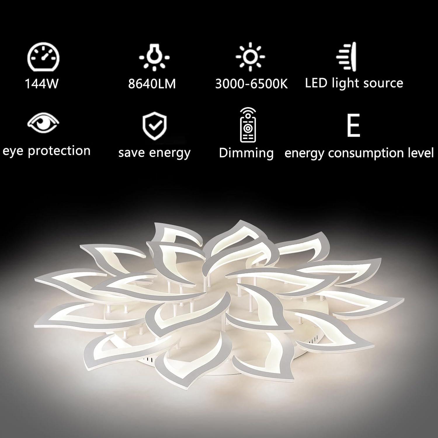 Plafoniera Led Soffitto Moderna Dimmerabile 108W - immagine 5