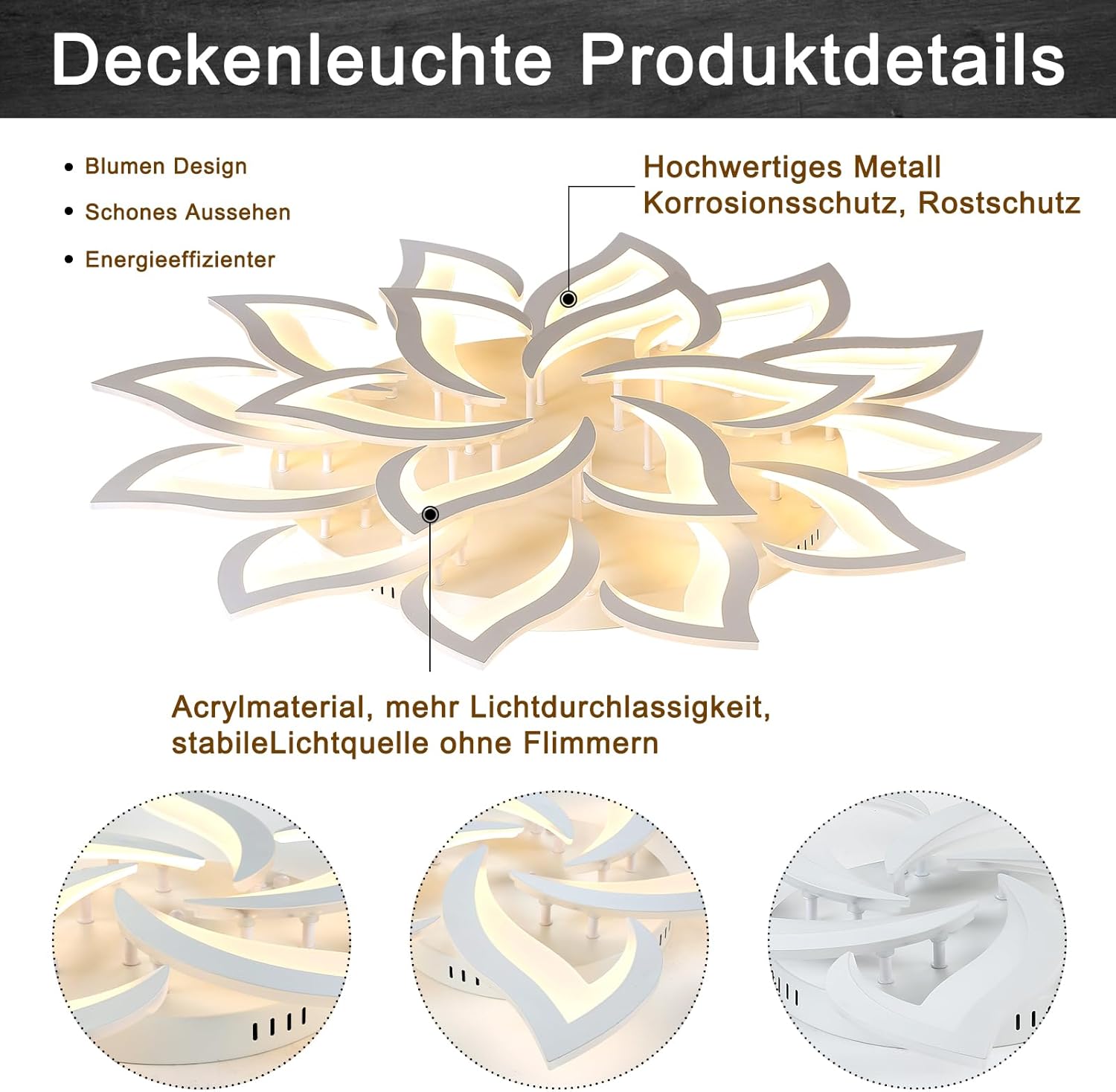 Plafoniera Led Soffitto Moderna Dimmerabile 108W - immagine 7