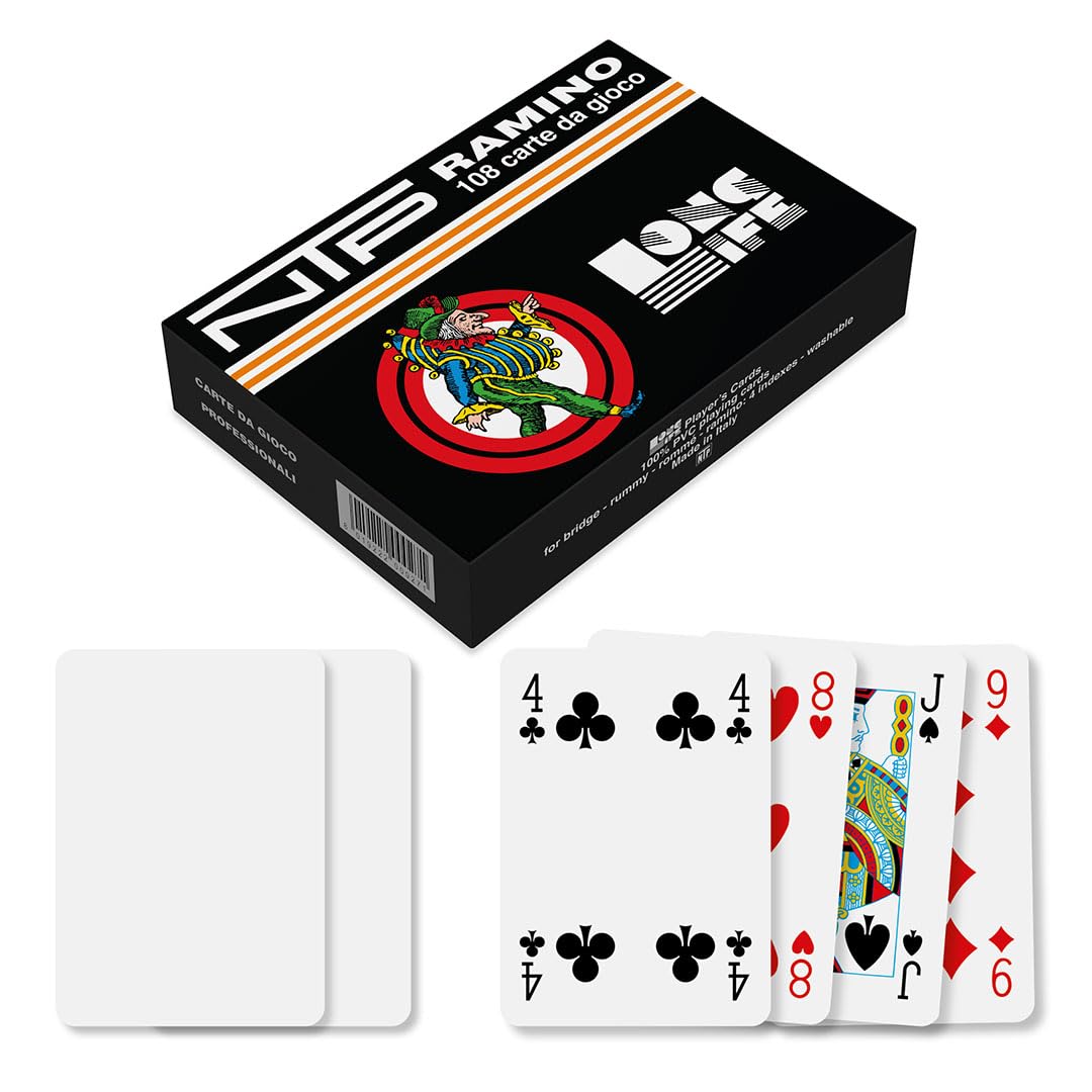 NTP 00027 - Ramino Long Life Carte da Gioco, Bianco