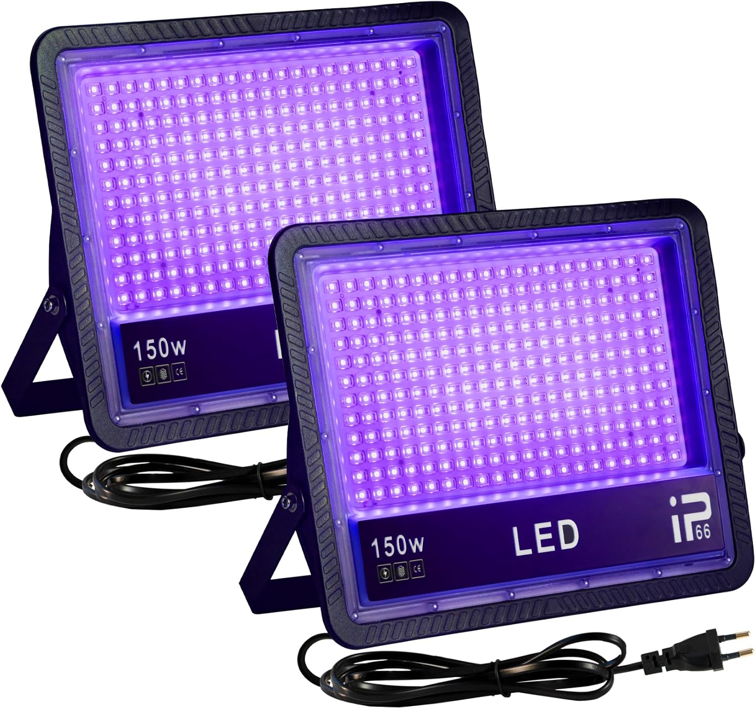 OUSIDE Luci Nere UV LED 150W (2 Pezzi)