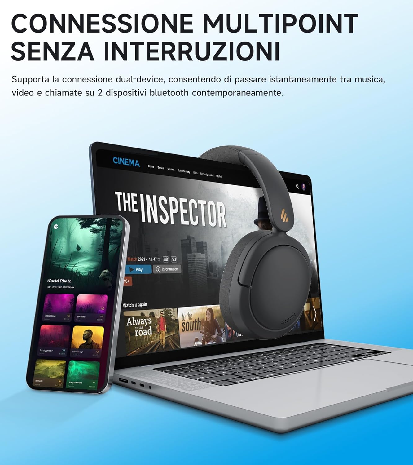 Edifier W800BT Pro Cuffie ANC Ibrida, Nero - immagine 6