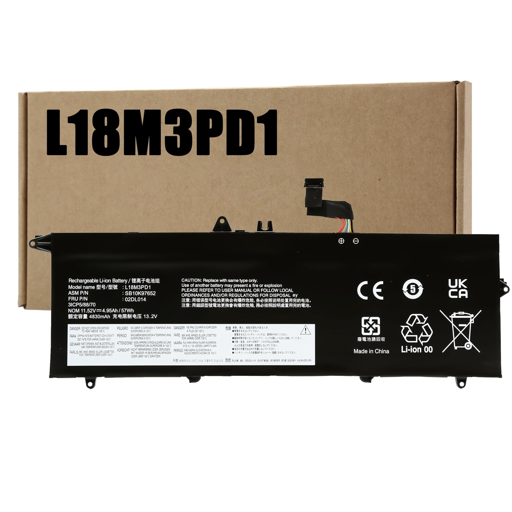 Blesys Batteria L18M3PD1 per Lenovo ThinkBook T14s Gen 1