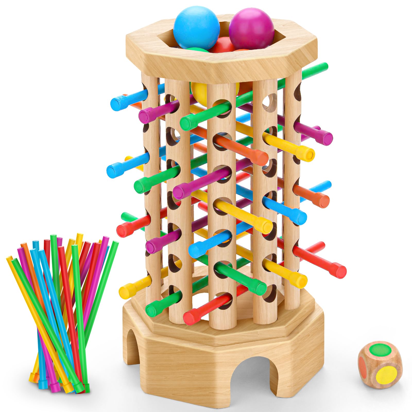Gioco Montessori Torre di Apprendimento Colorata in Legno