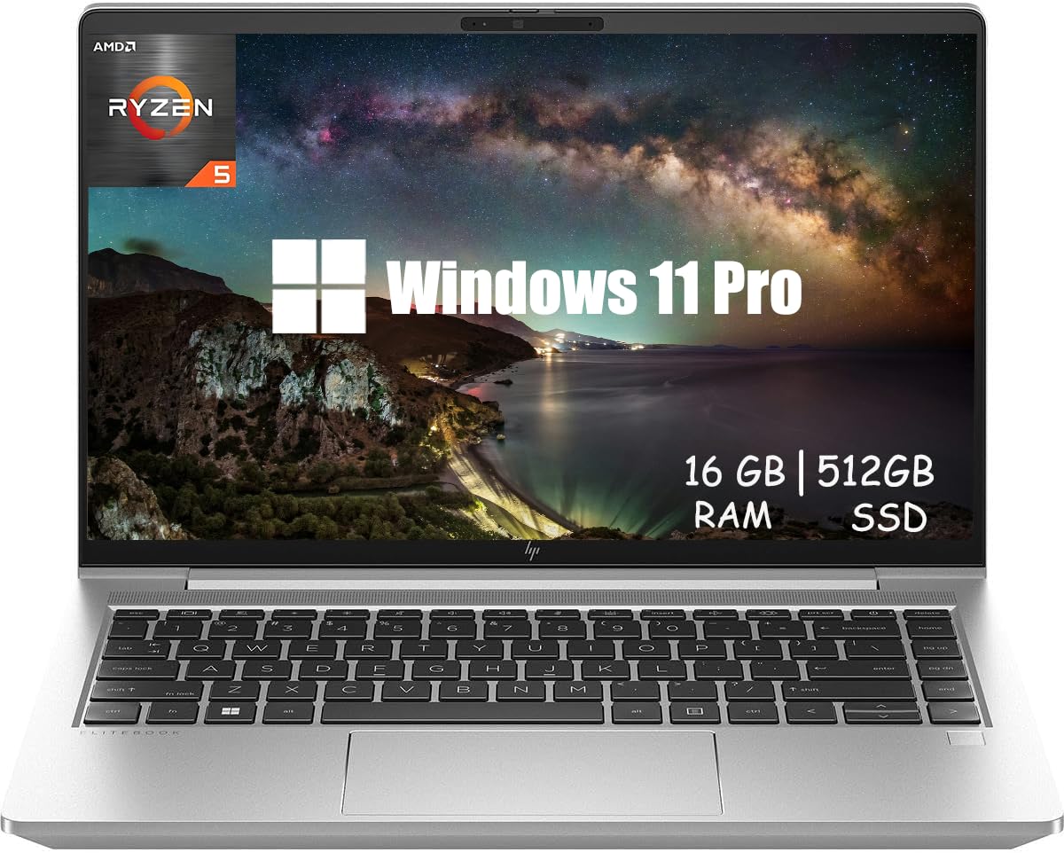 HP EliteBook 645 G10 Business Laptop, 14 pollici FHD (1920 x 1080), AMD Ryzen 5 7530U, 16 GB RAM, SSD da 512 GB, tastiera US QWERTY, Windows 11 Pro (ricondizionato)