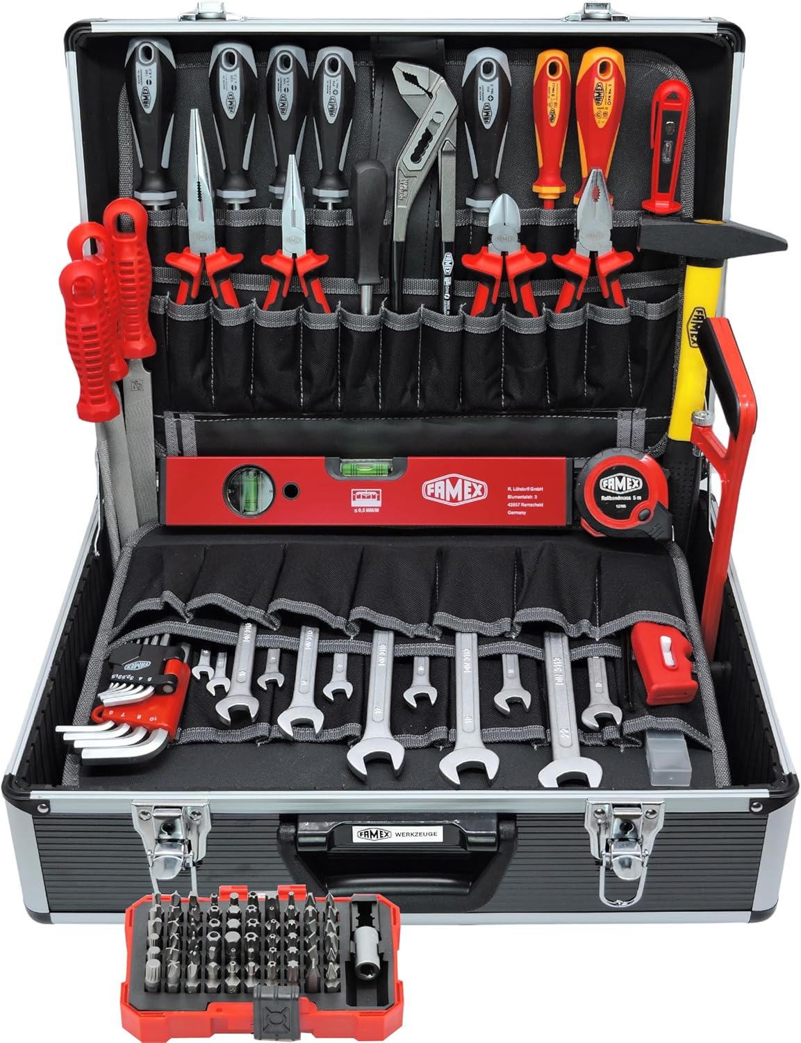 Famex 449-93 Cassetta Attrezzi in Alluminio 56 Scomparti