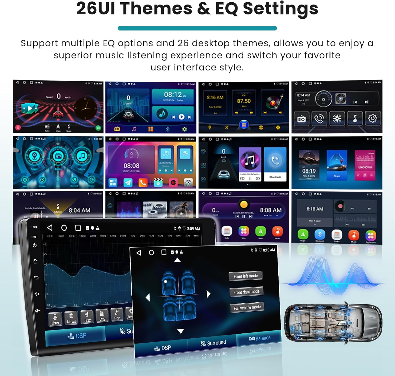 Hikity Android Stereo Auto 9" per FIAT 500X 2014-2020 - immagine 6