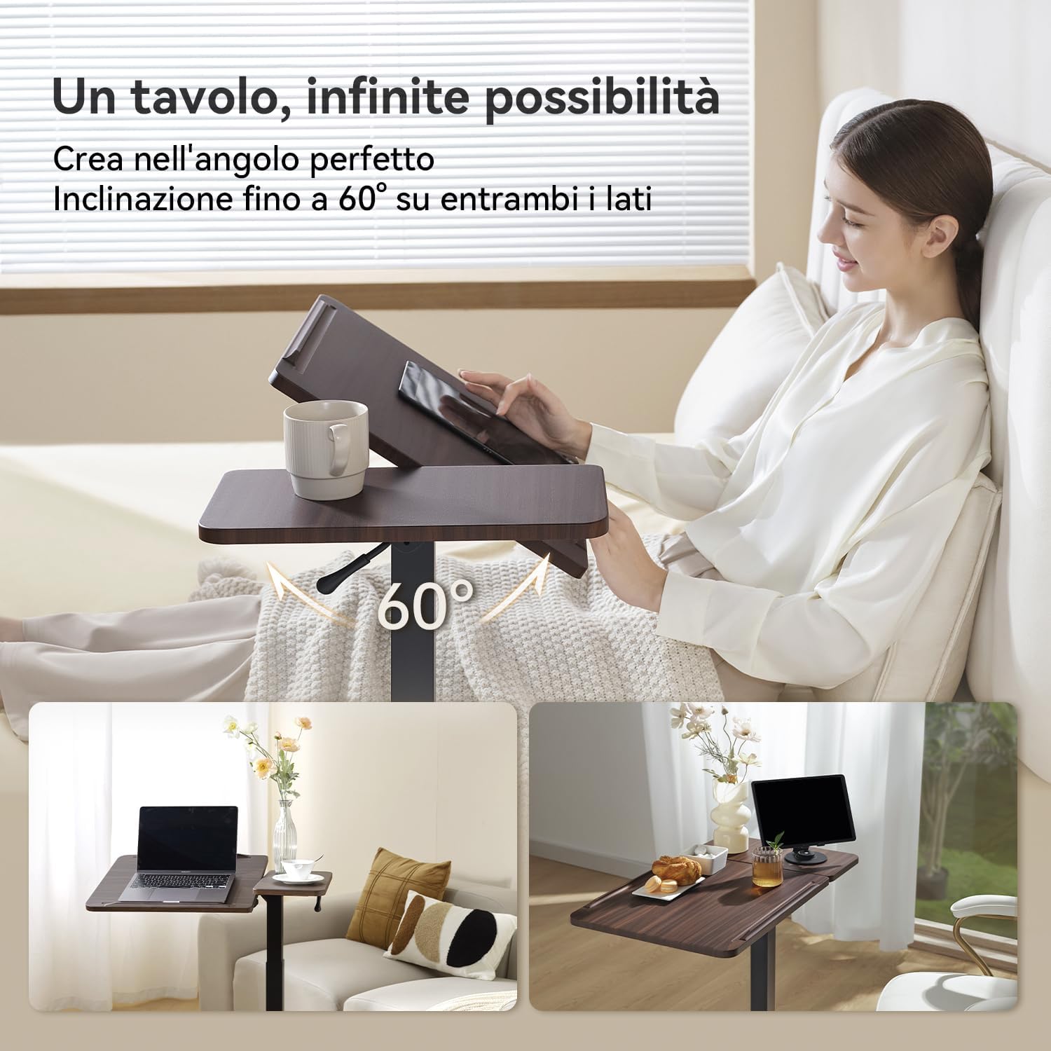 Sihoo D01 Tavolino da Letto Regolabile con Ruote - immagine 4