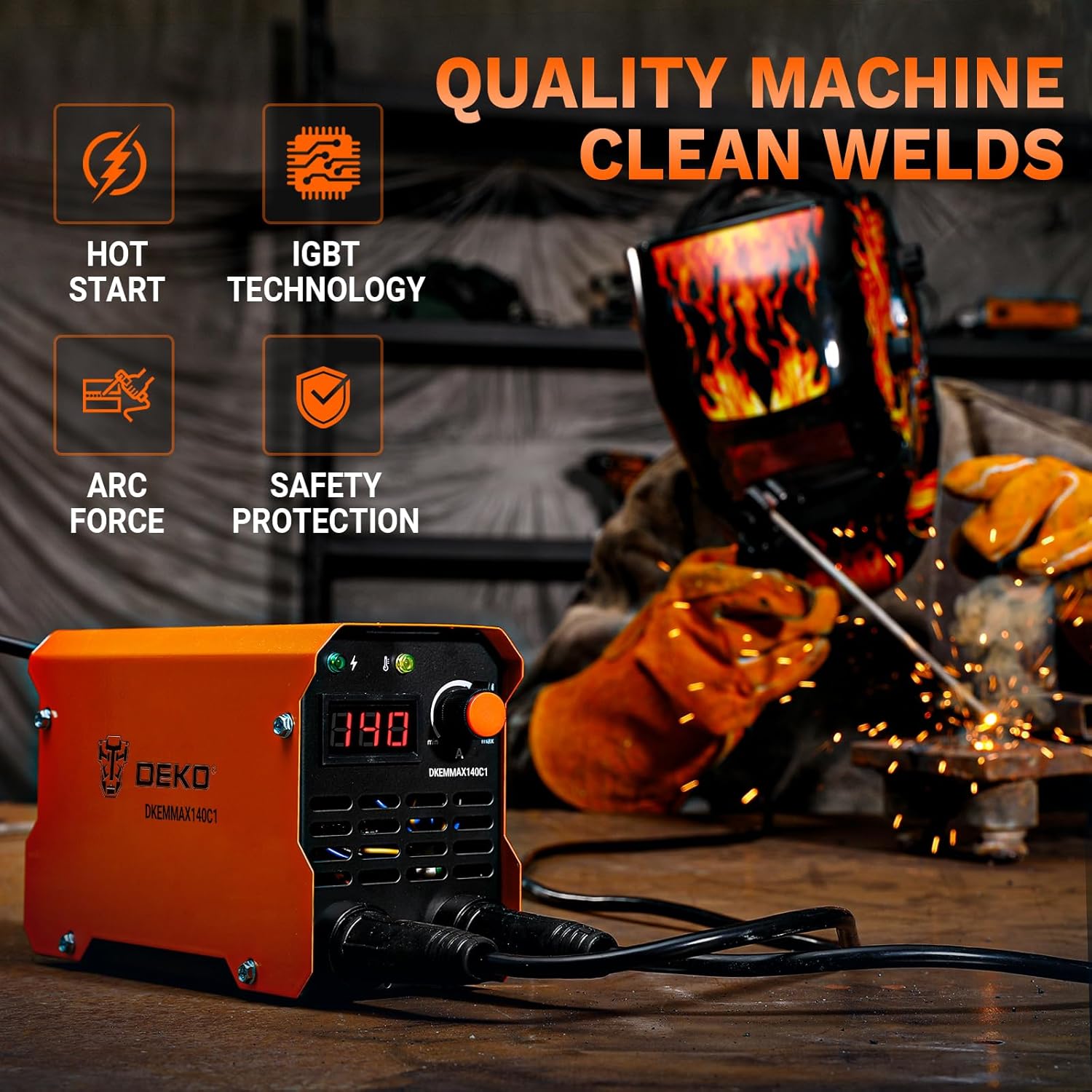 DEKO Saldatrice Inverter Elettrodo 220V 140A - immagine 3