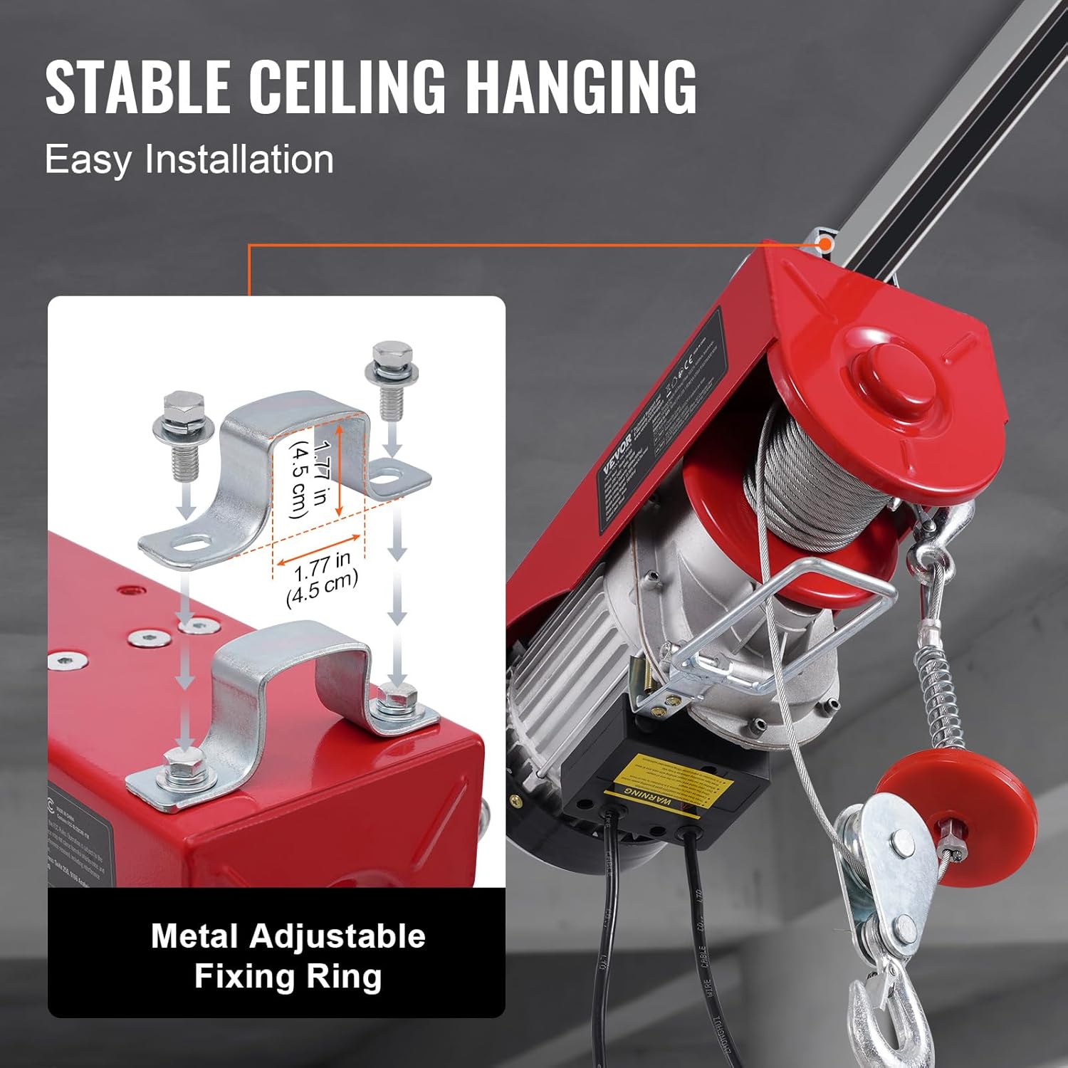 VEVOR Paranco Elettrico Doppio Cavo 400 kg - immagine 6