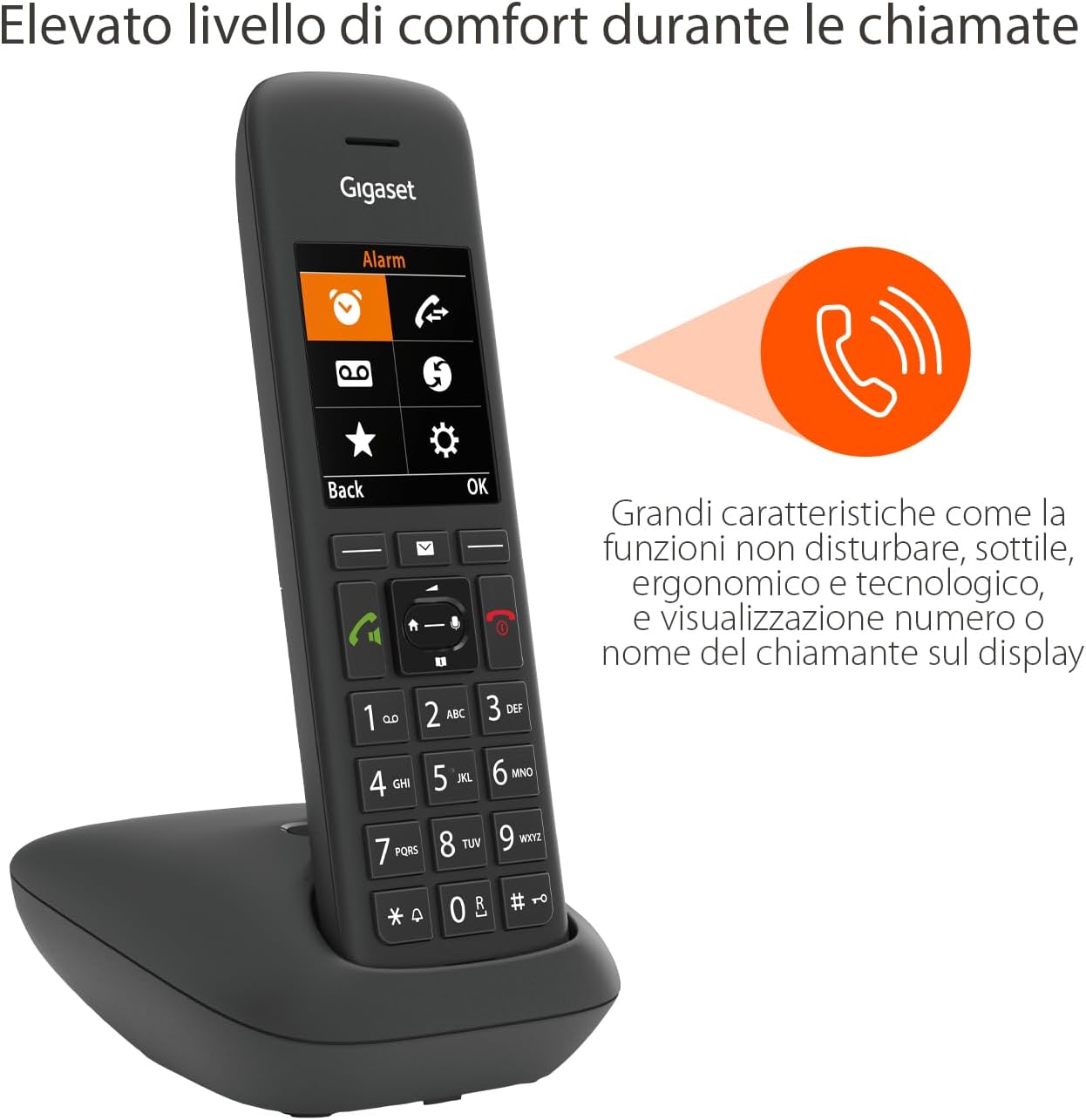 Gigaset C575 - Telefono DECT con Display a Colori, Nero - immagine 4