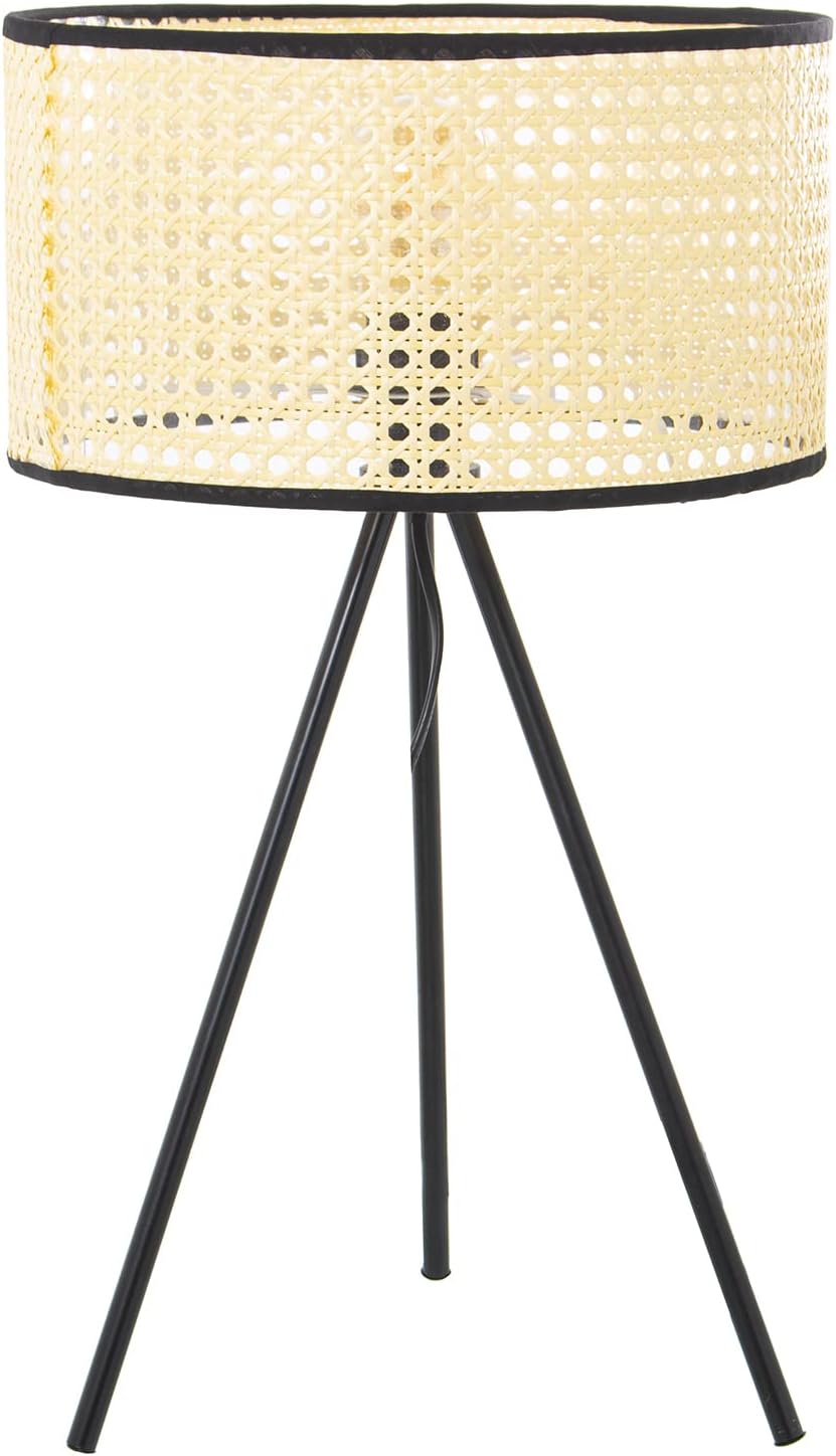 LÁMPARA SOBREMESA METAL PANTALLA MIMBRE, 1XE27,MAX.40W °30X51CM, BASE:19X19X37CM - immagine 1