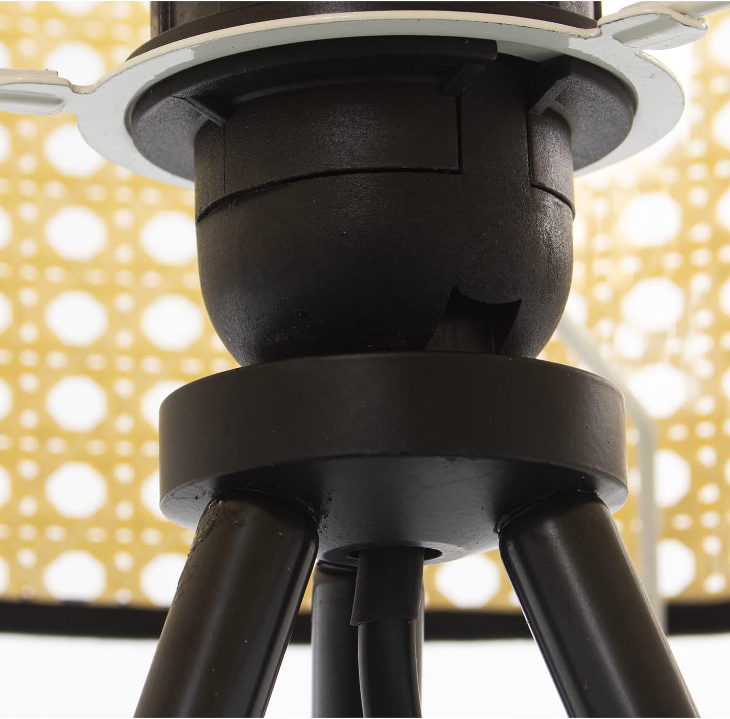 LÁMPARA SOBREMESA METAL PANTALLA MIMBRE, 1XE27,MAX.40W °30X51CM, BASE:19X19X37CM - immagine 3