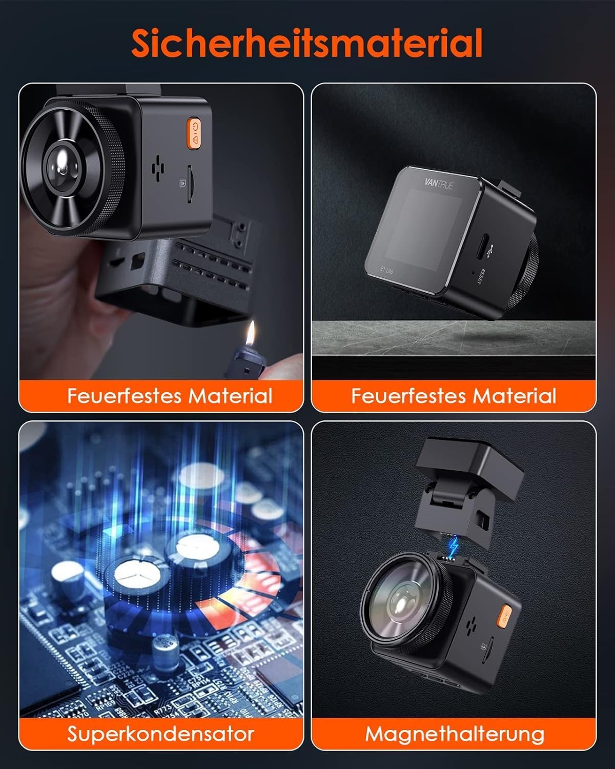 Vantrue E1 Lite 1080P Mini WiFi GPS Dash Cam - immagine 8