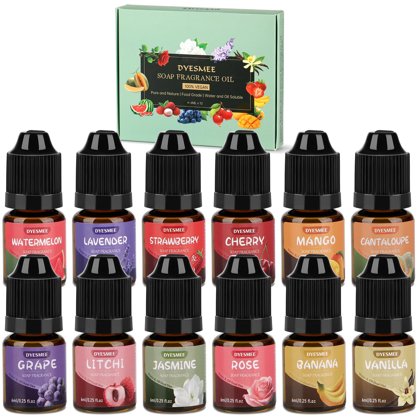 Olio Profumato per Sapone, Set 12 x 6 ml