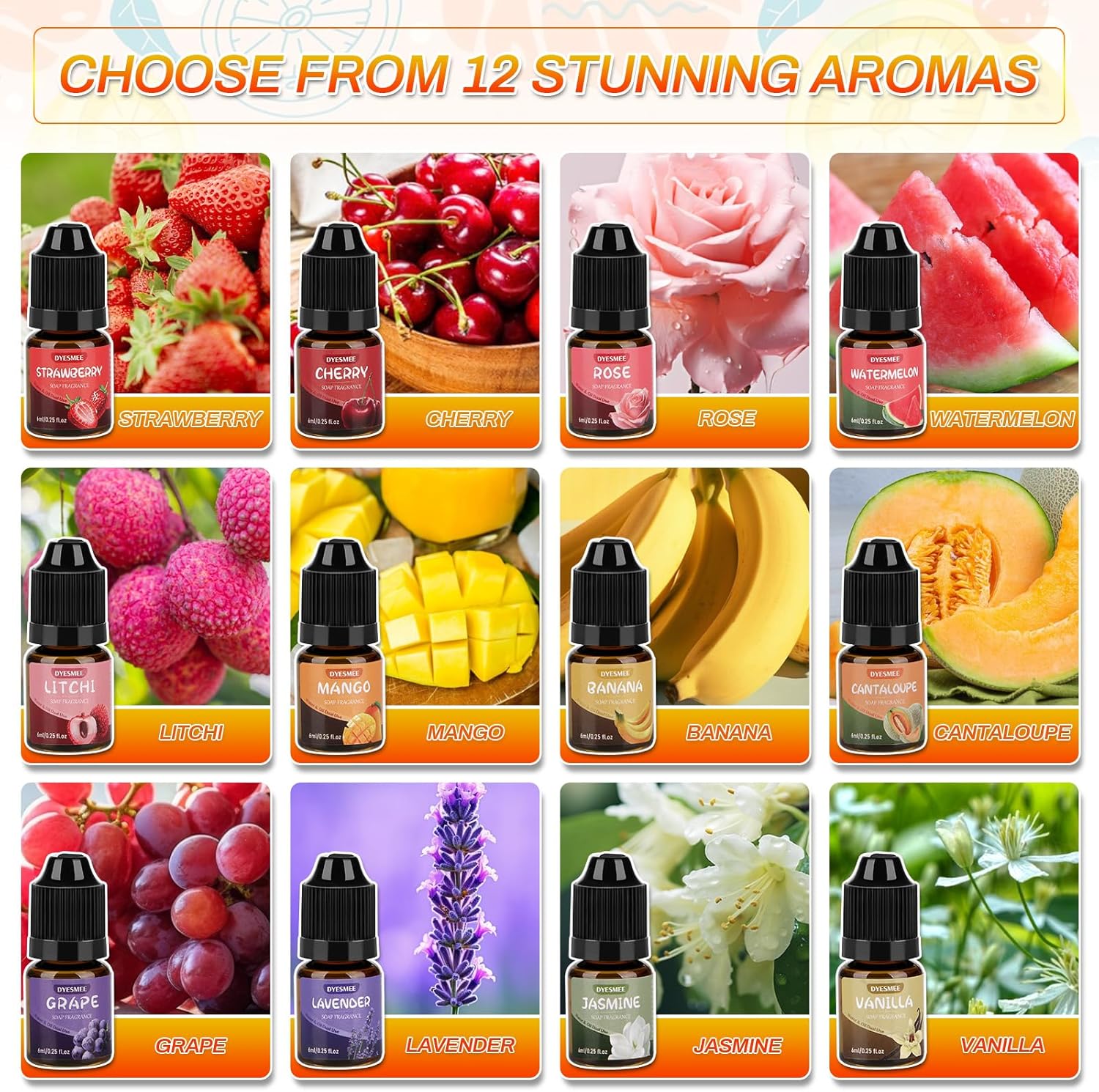 Olio Profumato per Sapone, Set 12 x 6 ml - immagine 2