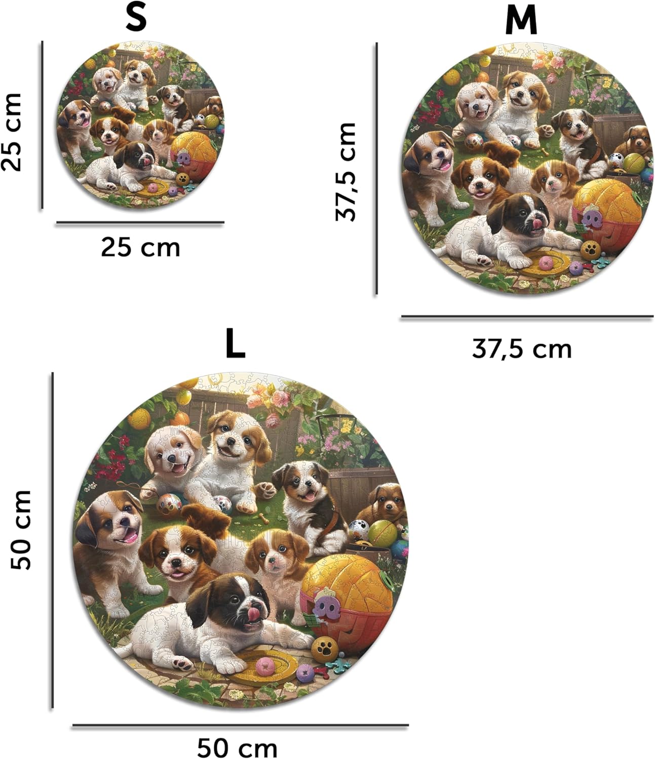 Iconic Puzzles - Cagnolini in Giardino, 600 Pezzi - immagine 4