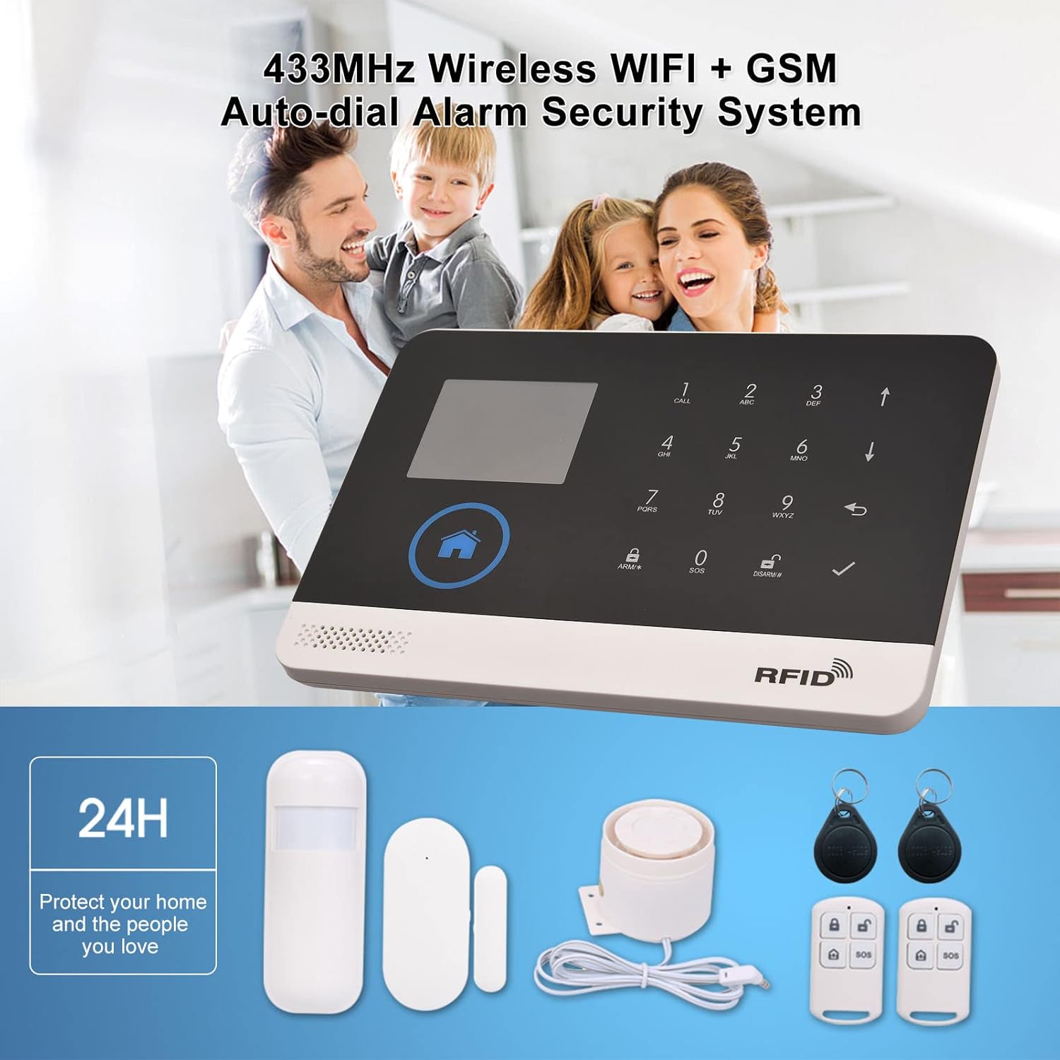 Irishom Allarme Casa Wireless WiFi + GSM 433 MHz - immagine 3
