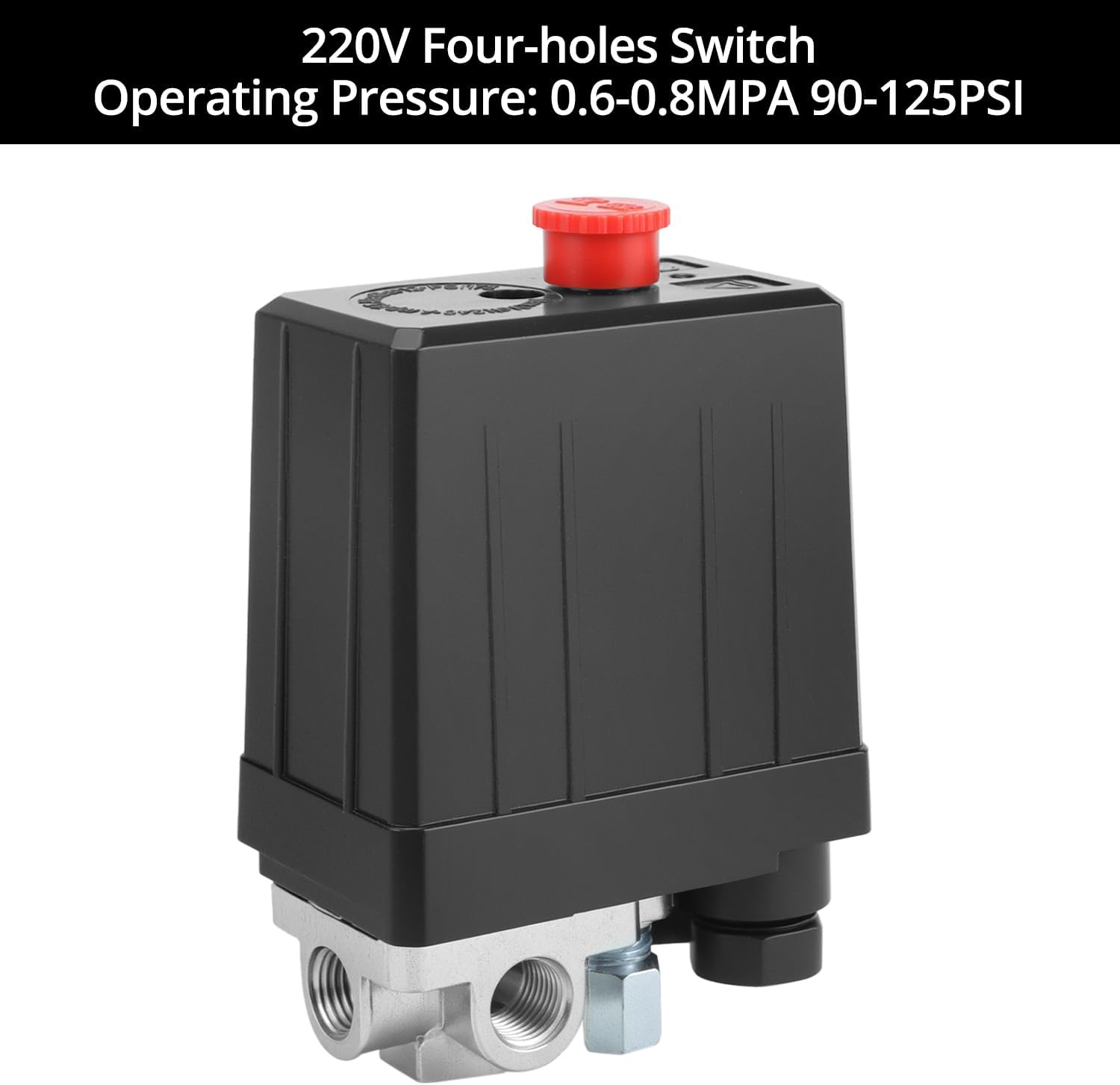 Qwork® Pressostato Compressore Aria 4 Fori 220V - immagine 3