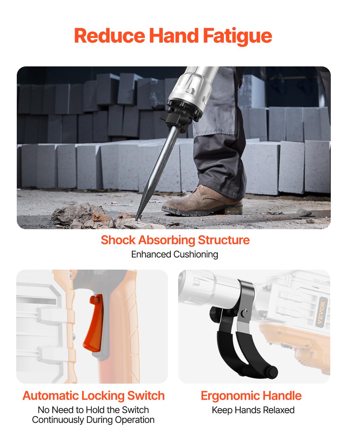 Vevor Martello Demolitore per Calcestruzzo 3500W - immagine 7