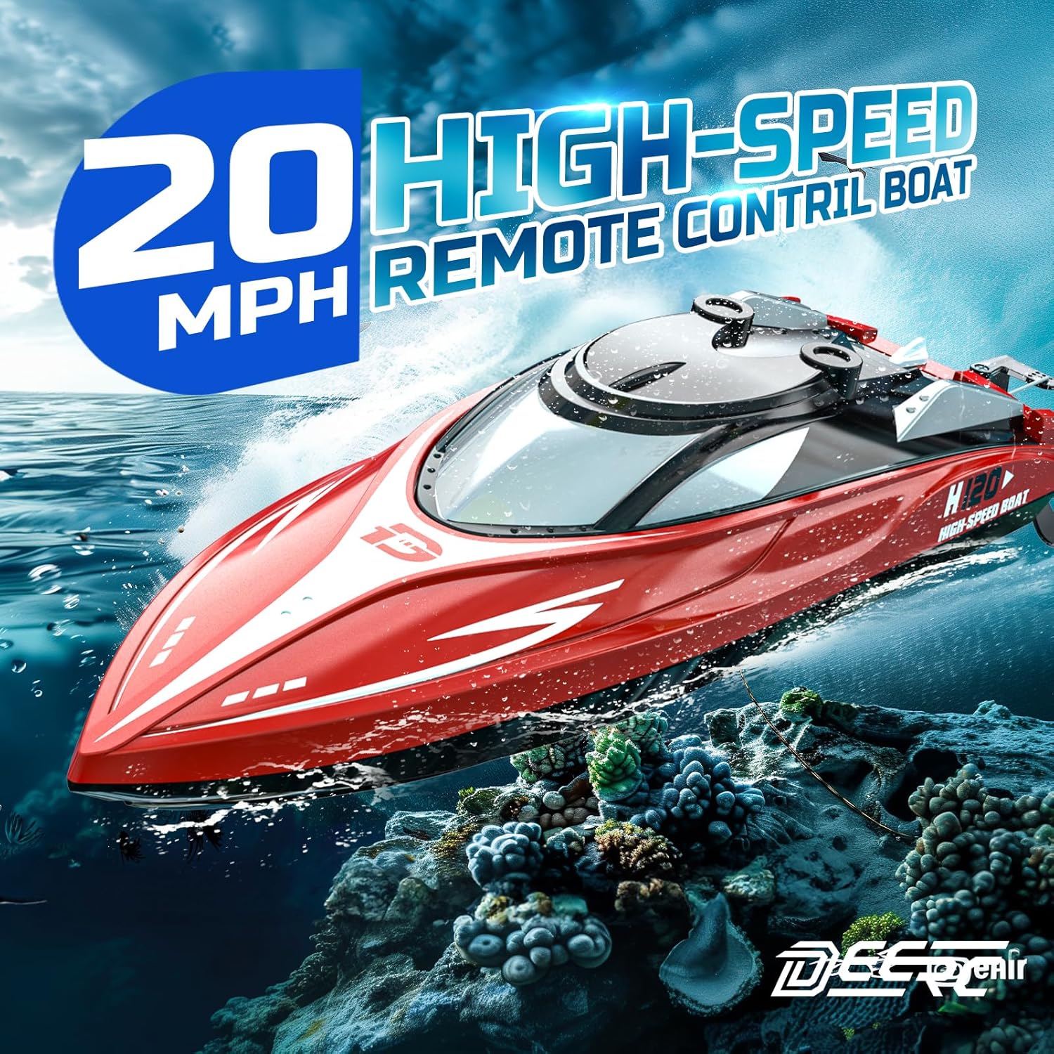DEERC H120 Barca Telecomandata Veloce 2.4 GHz 20+ MPH - immagine 2
