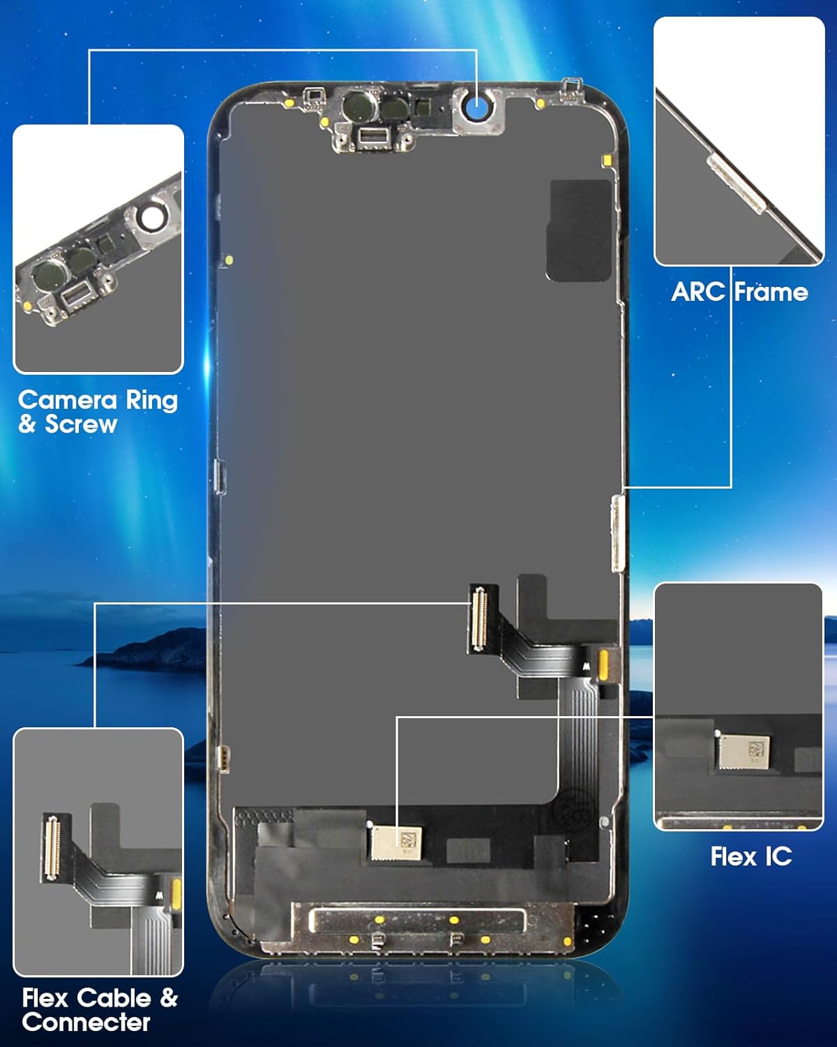 OLED Schermo per iPhone 14 - Display Touch Screen 6.1", Nero - immagine 7