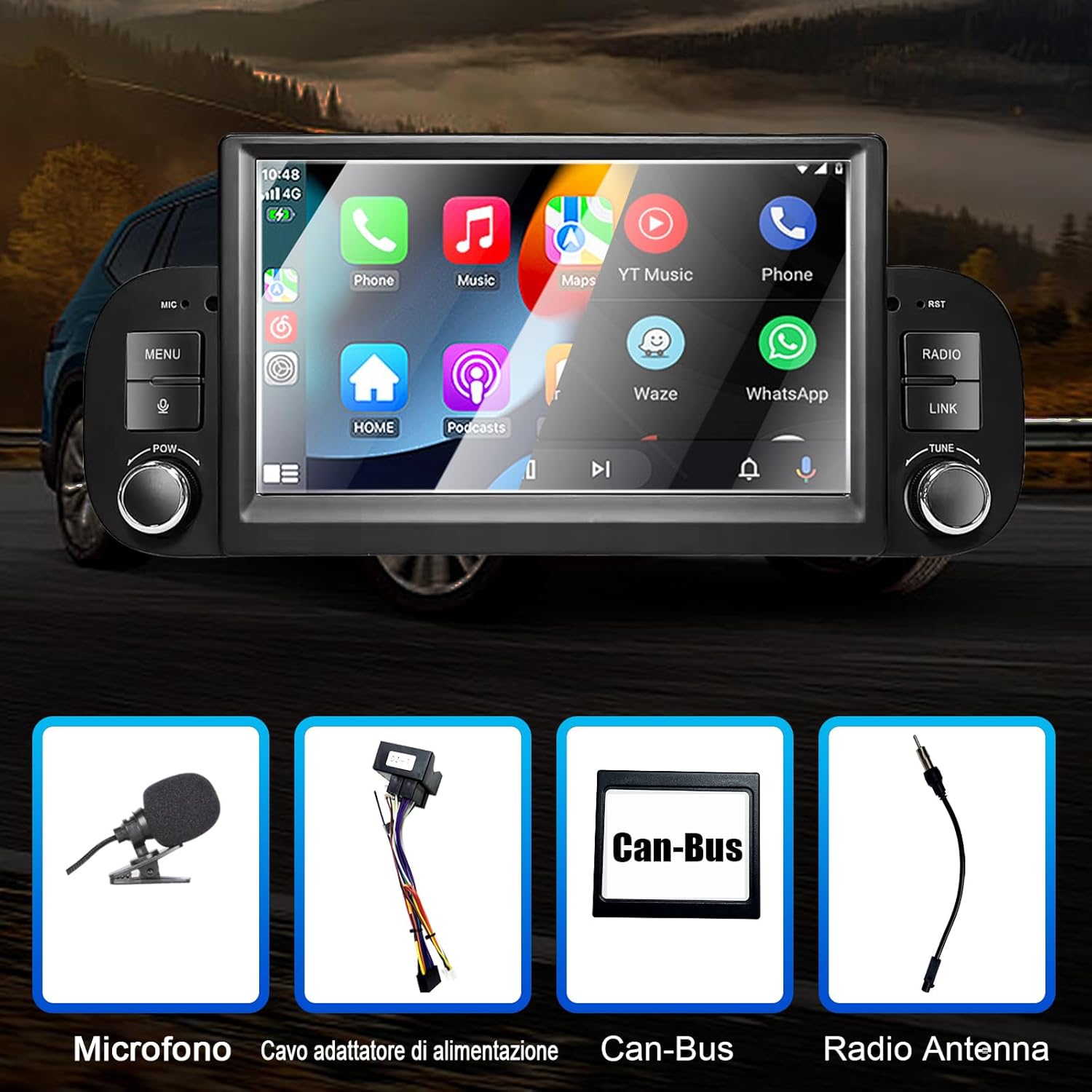 Liulbobu Autoradio 7" Touchscreen per FIAT Panda - immagine 5