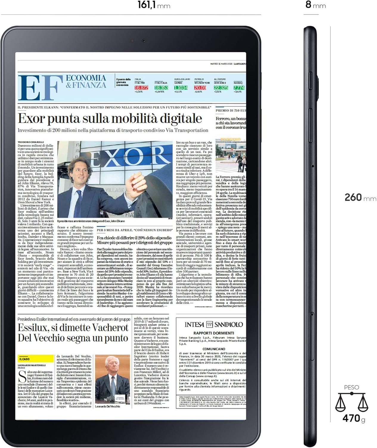 Samsung Galaxy Tab A Tablet 10.5" 32GB LTE, Nero - immagine 2