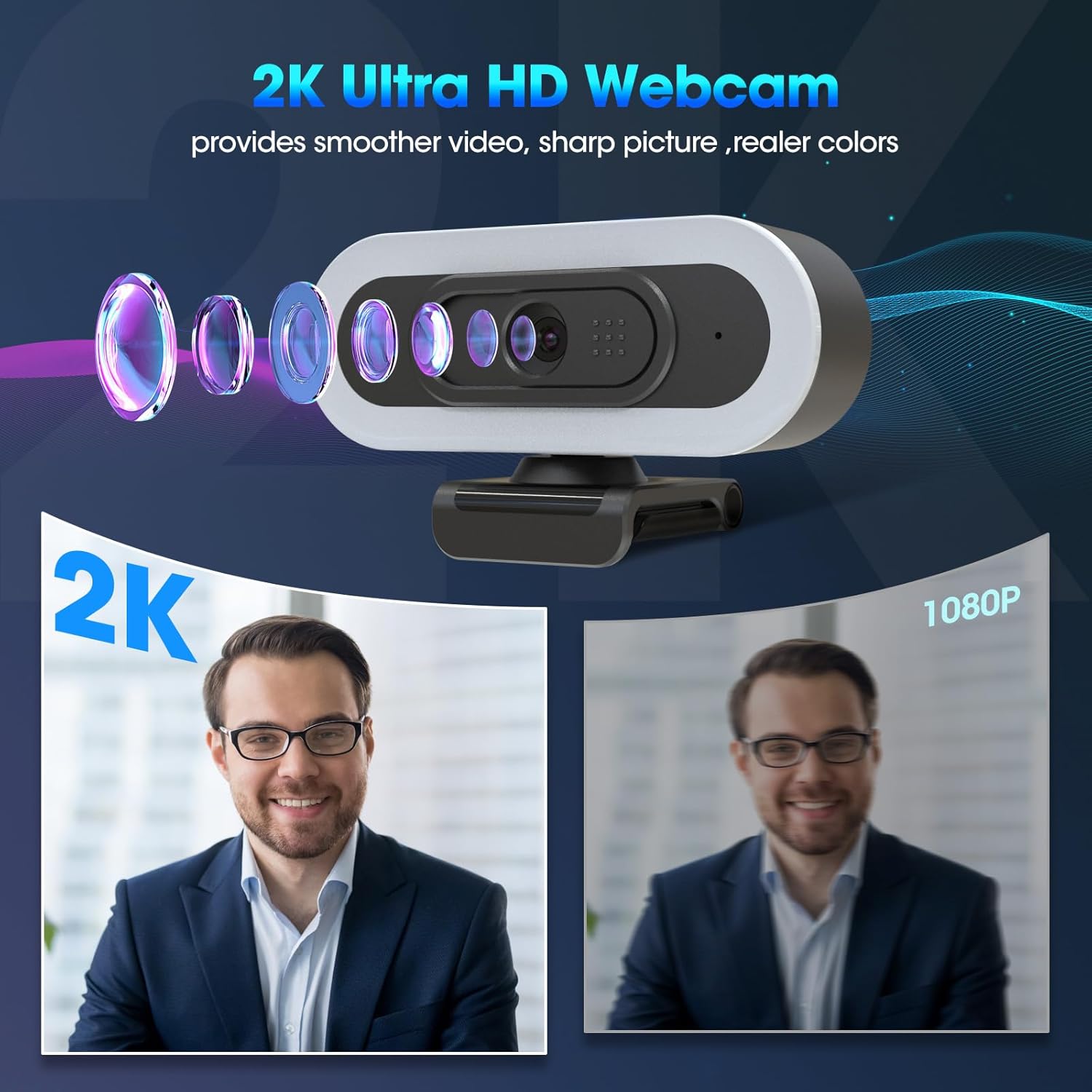 Tolulu Webcam Streaming 2K 50 FPS con Microfono - immagine 6