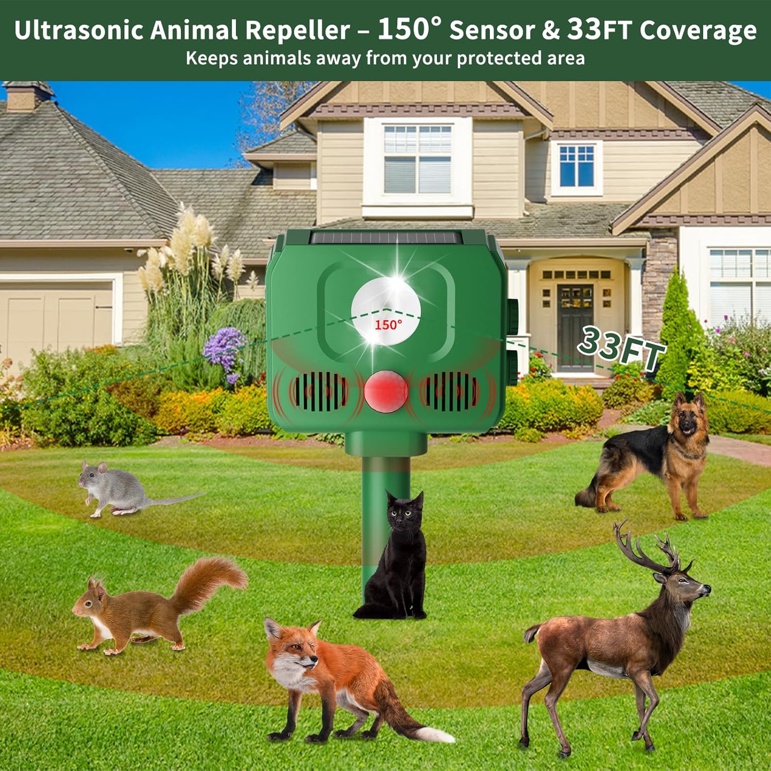 Repellente Gatti Ultrasuoni Solare 4 Modalità - immagine 3