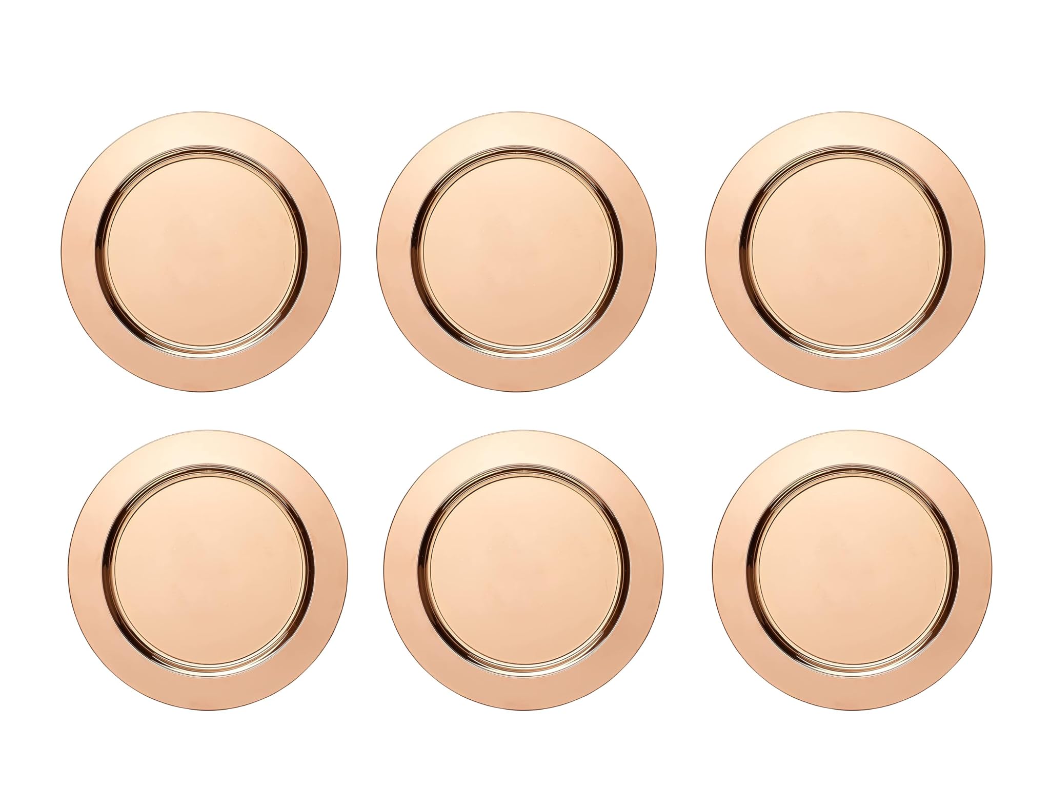 Echtwerk Set 6 Sottopiatti 'Shiny' Rame Ø 33,2 cm