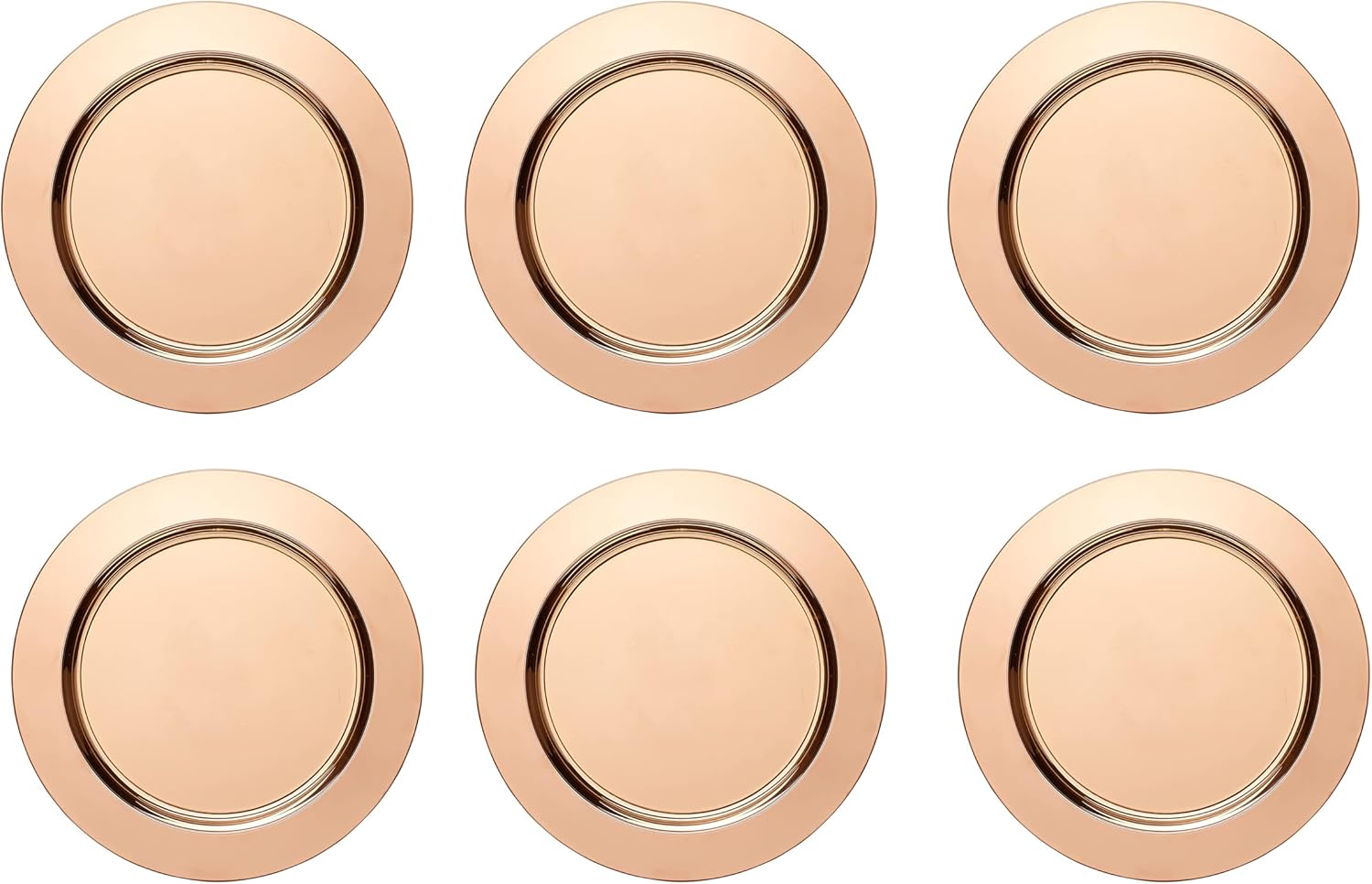 Echtwerk Set 6 Sottopiatti 'Shiny' Rame Ø 33,2 cm - immagine 1