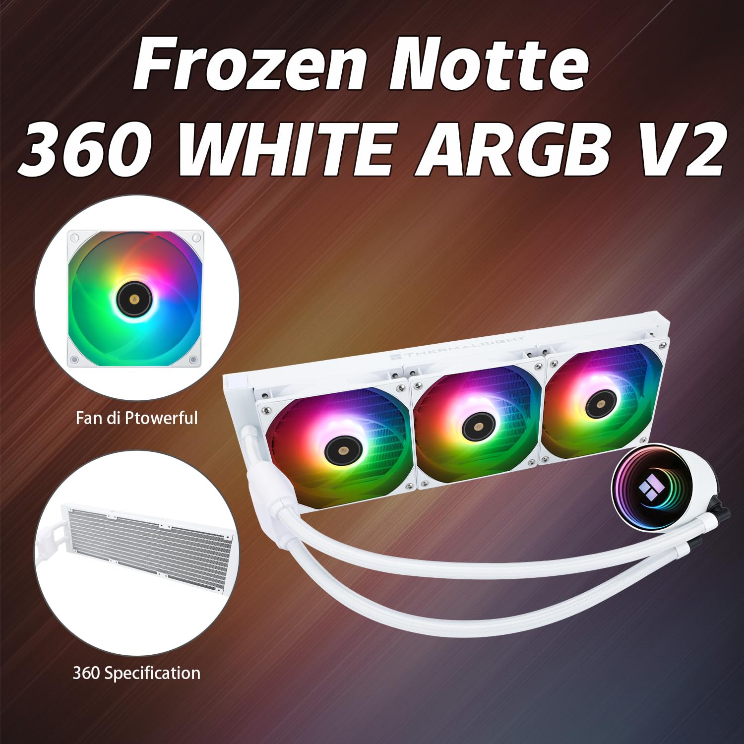 Tr Frozen Notte 360 WHITE ARGB Raffreddatore CPU - immagine 2