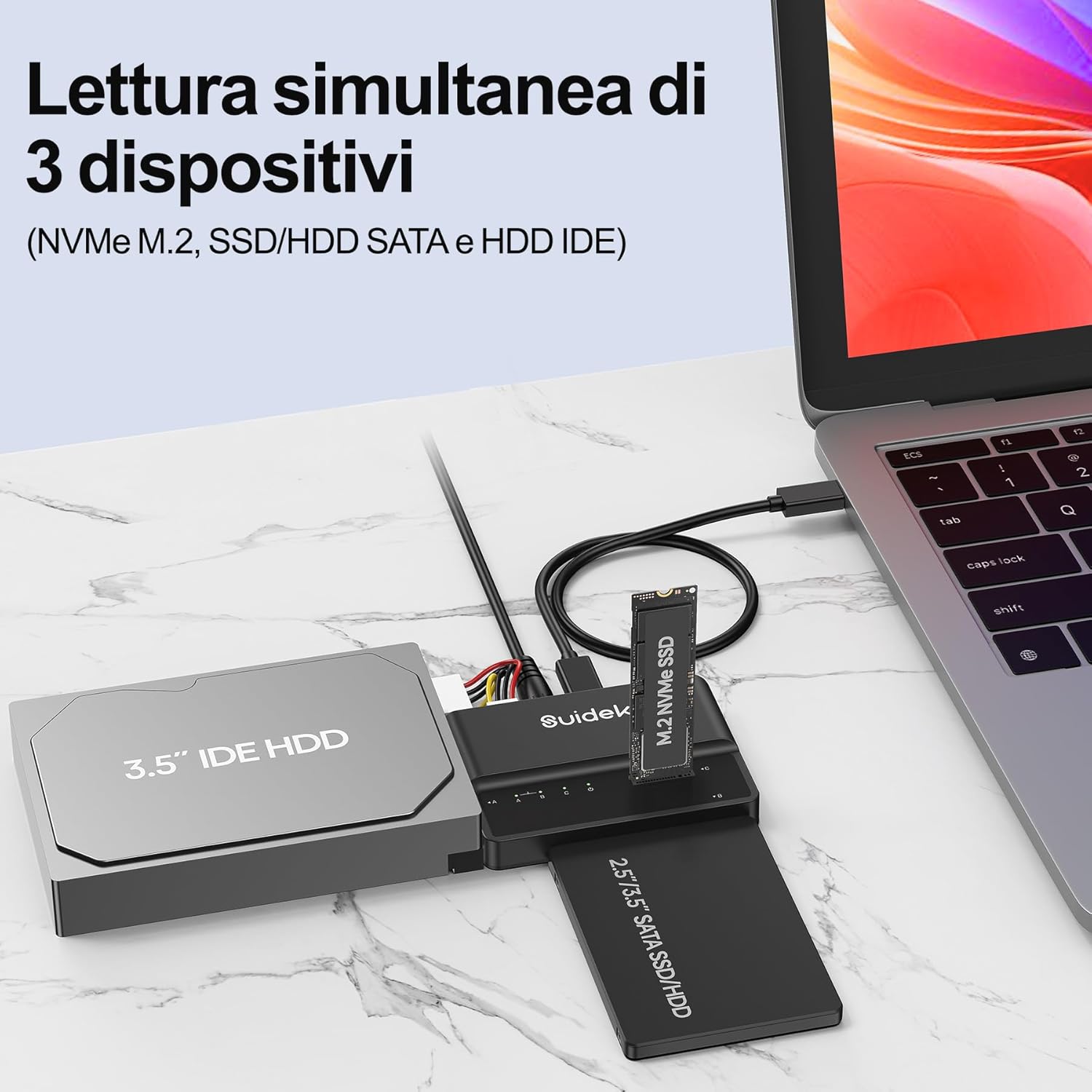 Suidek Adattatore M.2 a SATA e IDE 10 Gbps - immagine 6