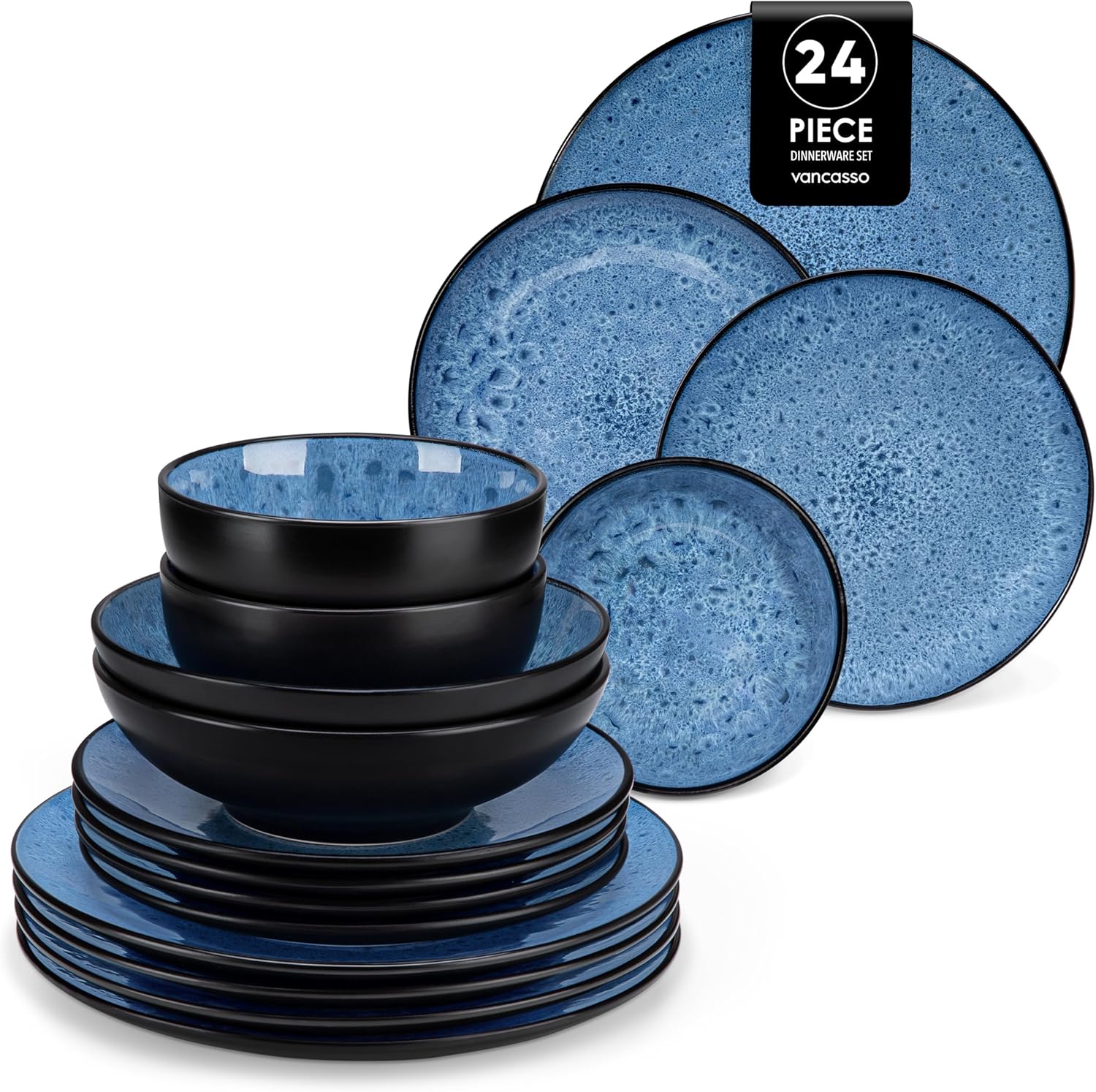 Vancasso Serie Bubble - Servizio Piatti 24 Pezzi Blu