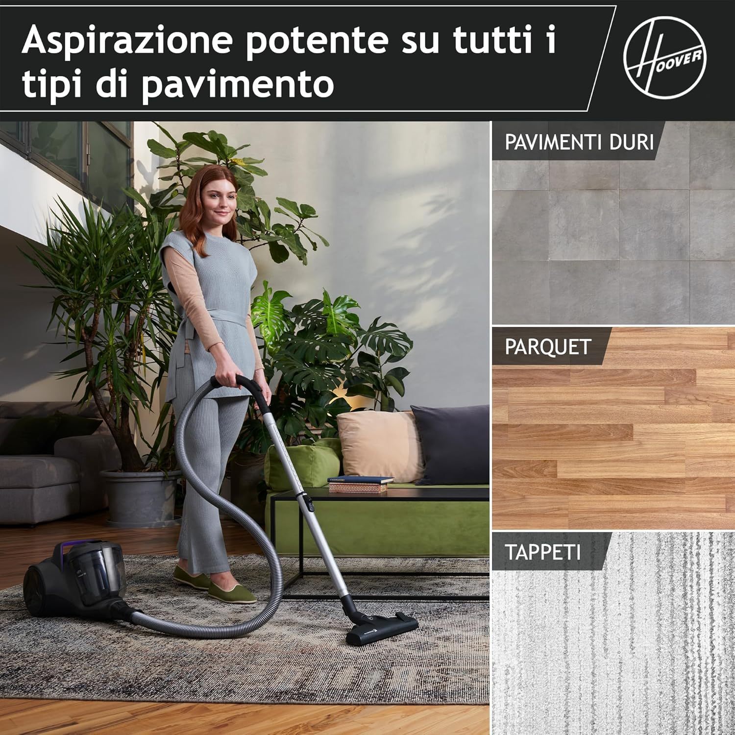 Hoover HP1 [HPZ107HM] - Aspirapolvere Compatto 2L - immagine 5