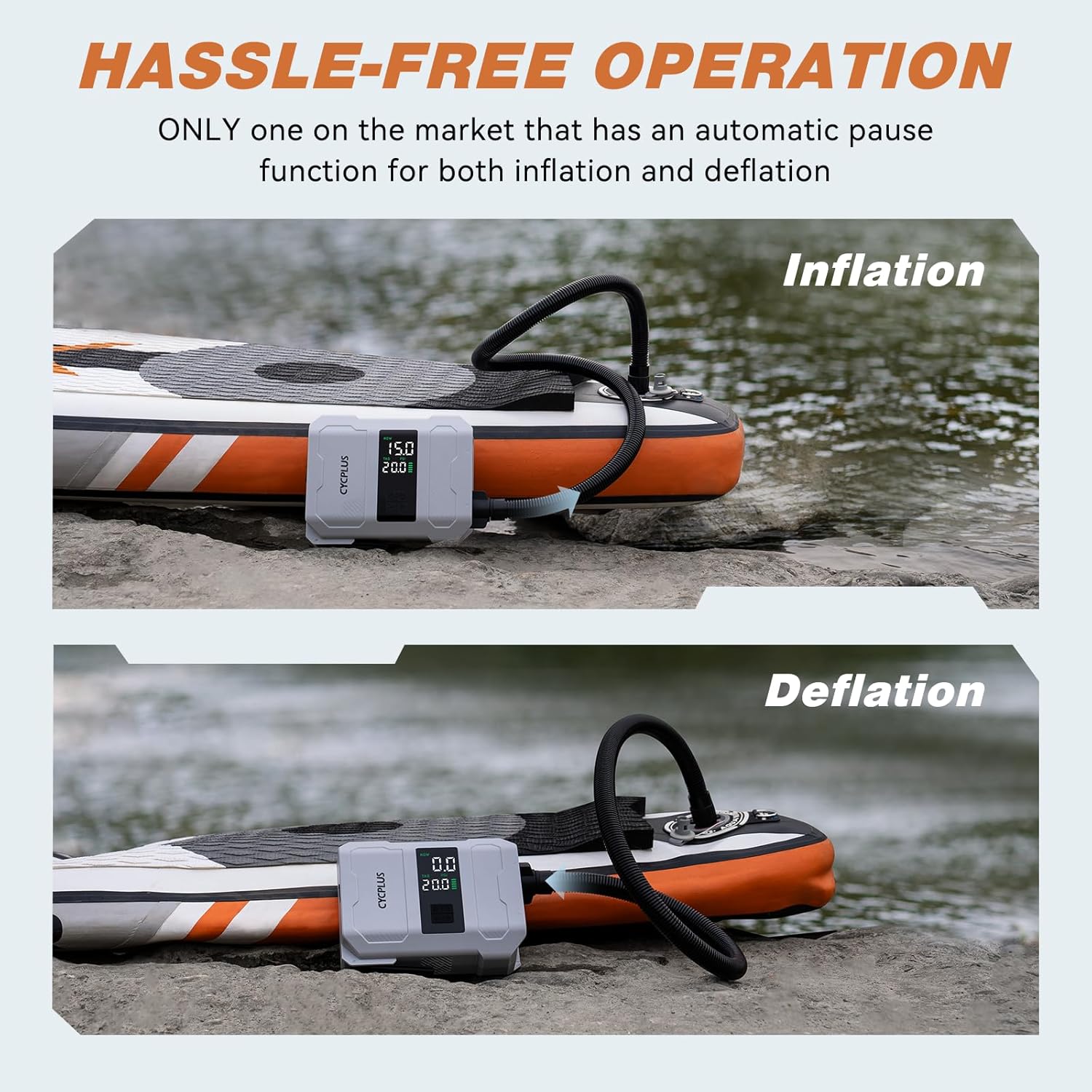 Cycplus Pompa Ricaricabile 20PSI per Paddleboard - immagine 6