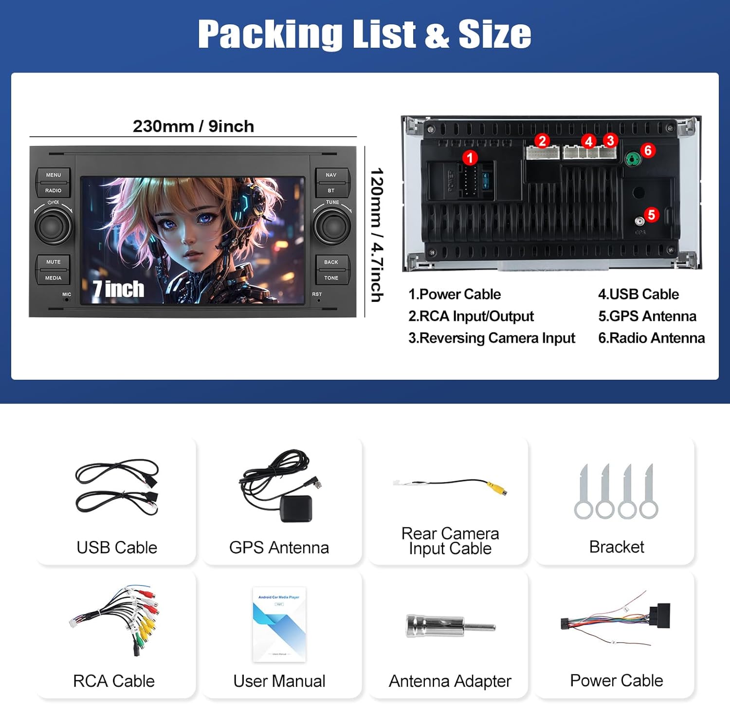 Sixwin Autoradio Android 13 con CarPlay/Android Auto 7" HD - immagine 2