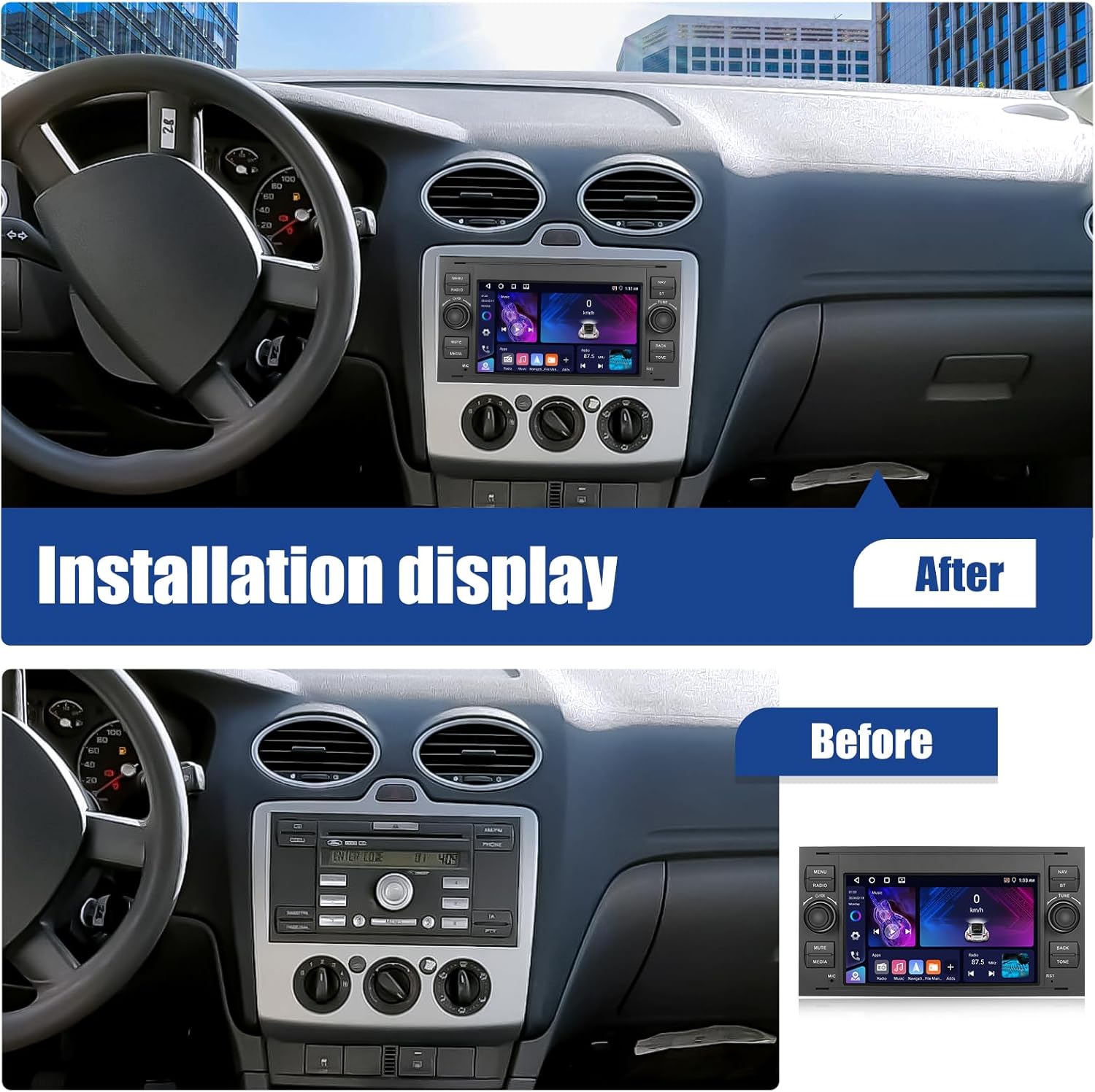 Sixwin Autoradio Android 13 con CarPlay/Android Auto 7" HD - immagine 3