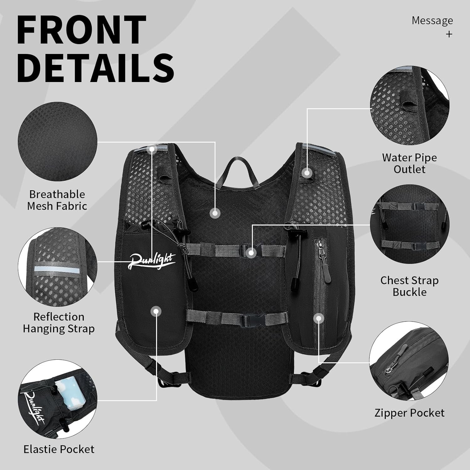 Gilet da Corsa Uomo e Donna con Bottiglia 1500ml - immagine 4