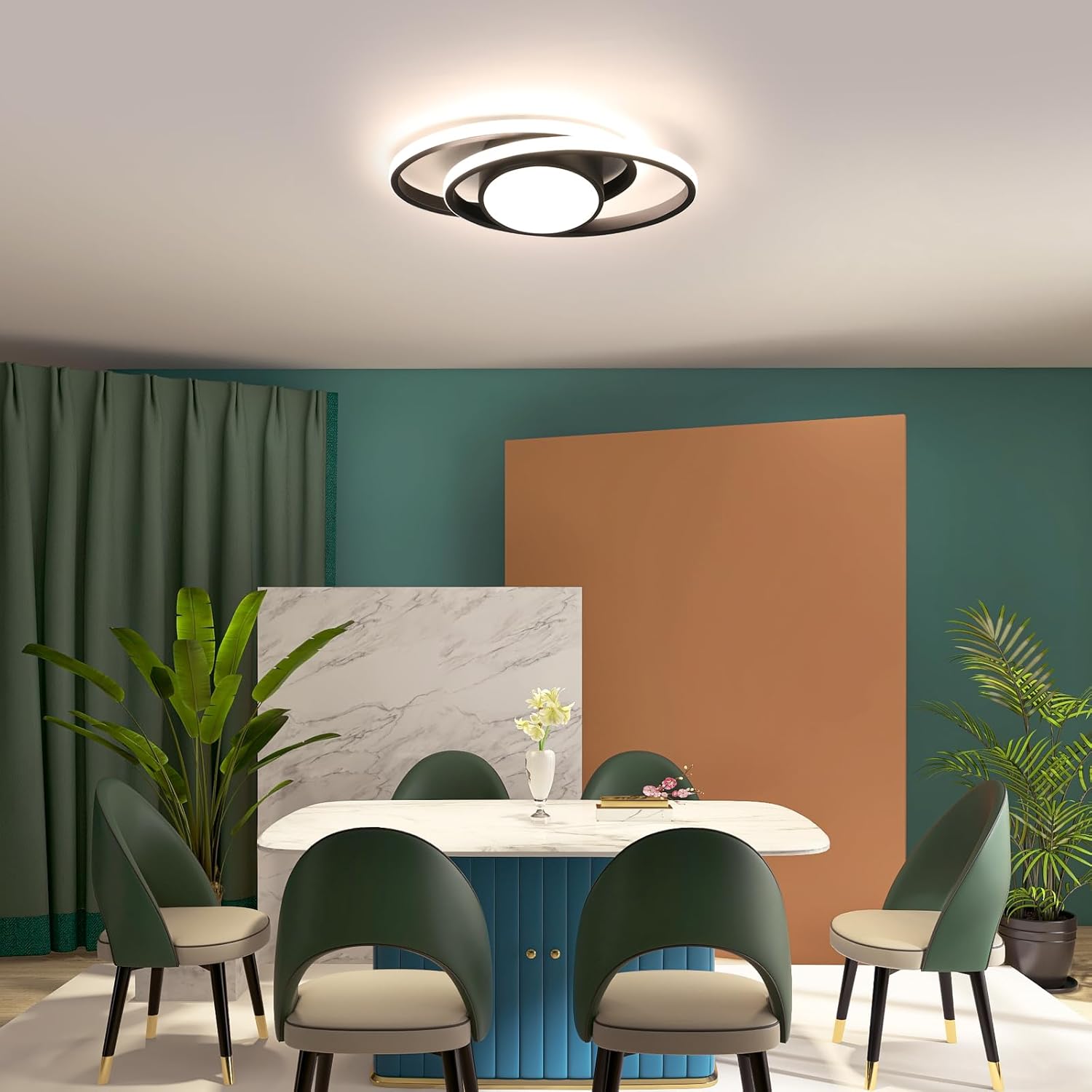 Plafoniera LED Soffitto Dimmerabile 39W Nera - immagine 7