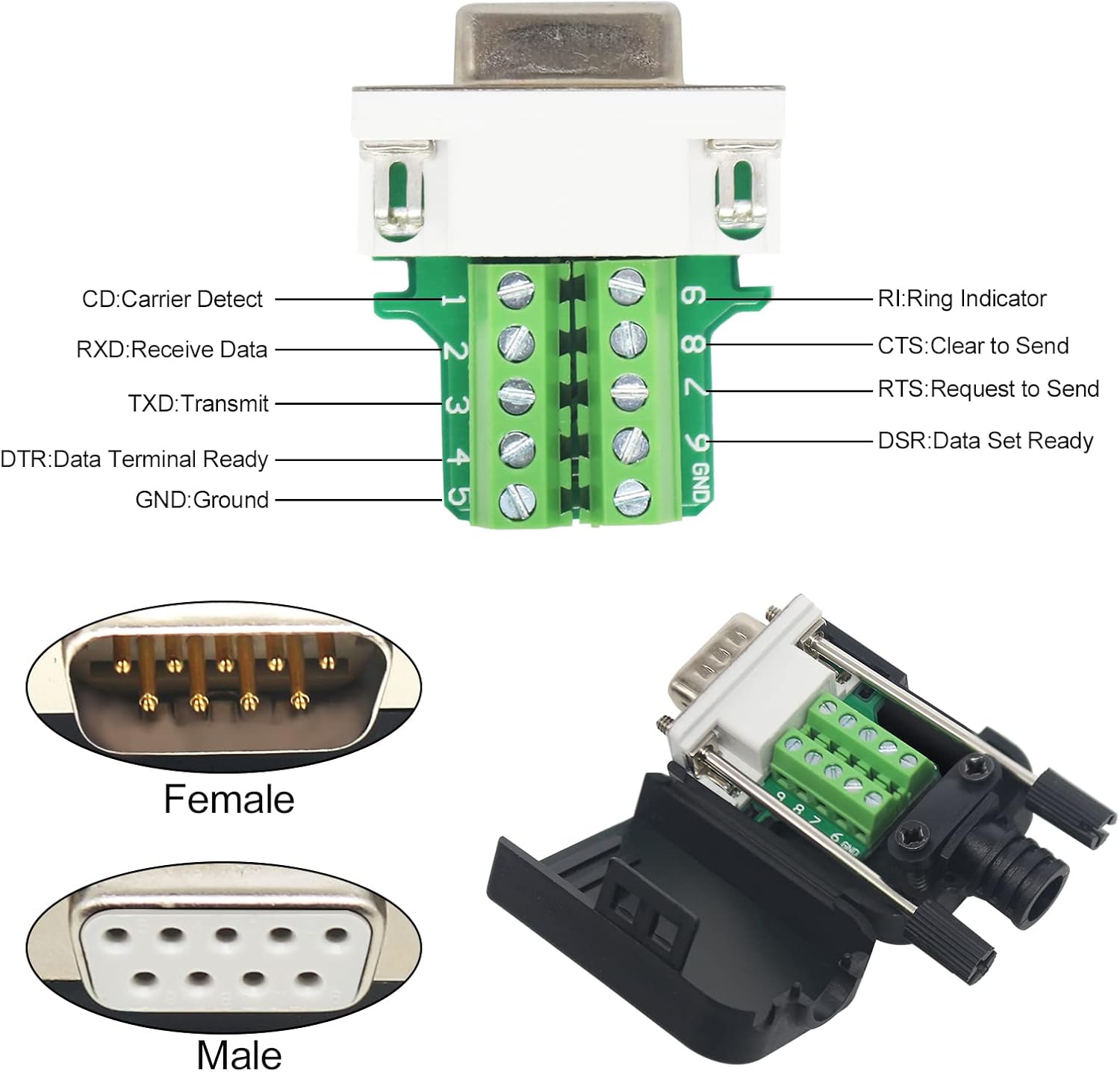 Yiovvom DB9 Breakout Connector - Set 10 pezzi - immagine 5