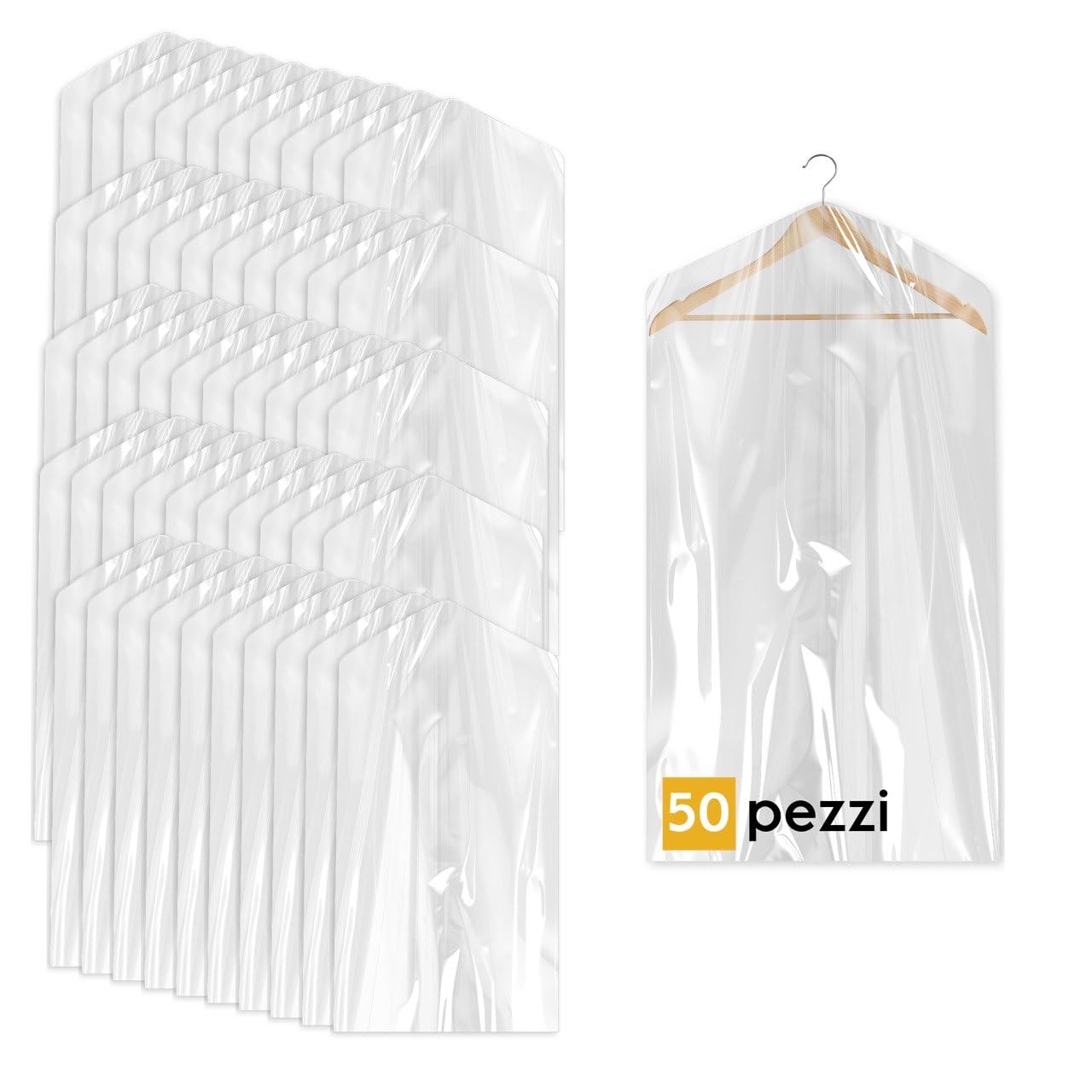 Eopono Custodie per Abiti Trasparenti 50 Pezzi