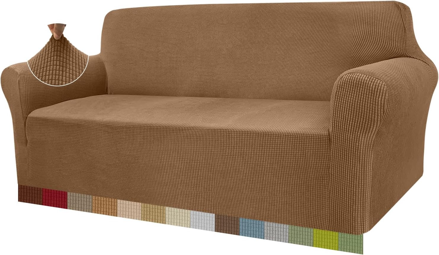 Granbest Copridivano Elasticizzato Jacquard 3 Posti, Cammello