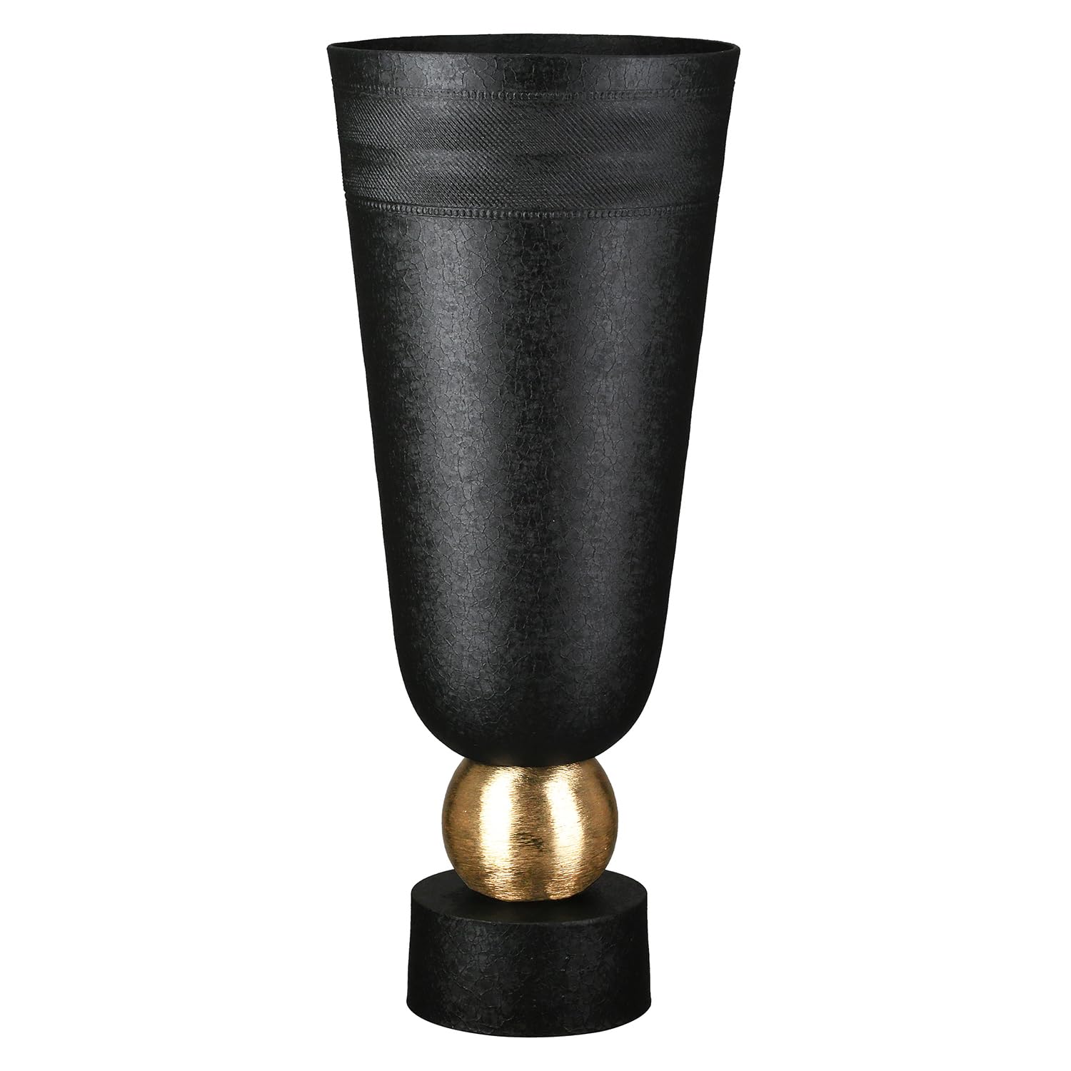 Casablanca Nama - Vaso Conico in Alluminio Nero 48 cm