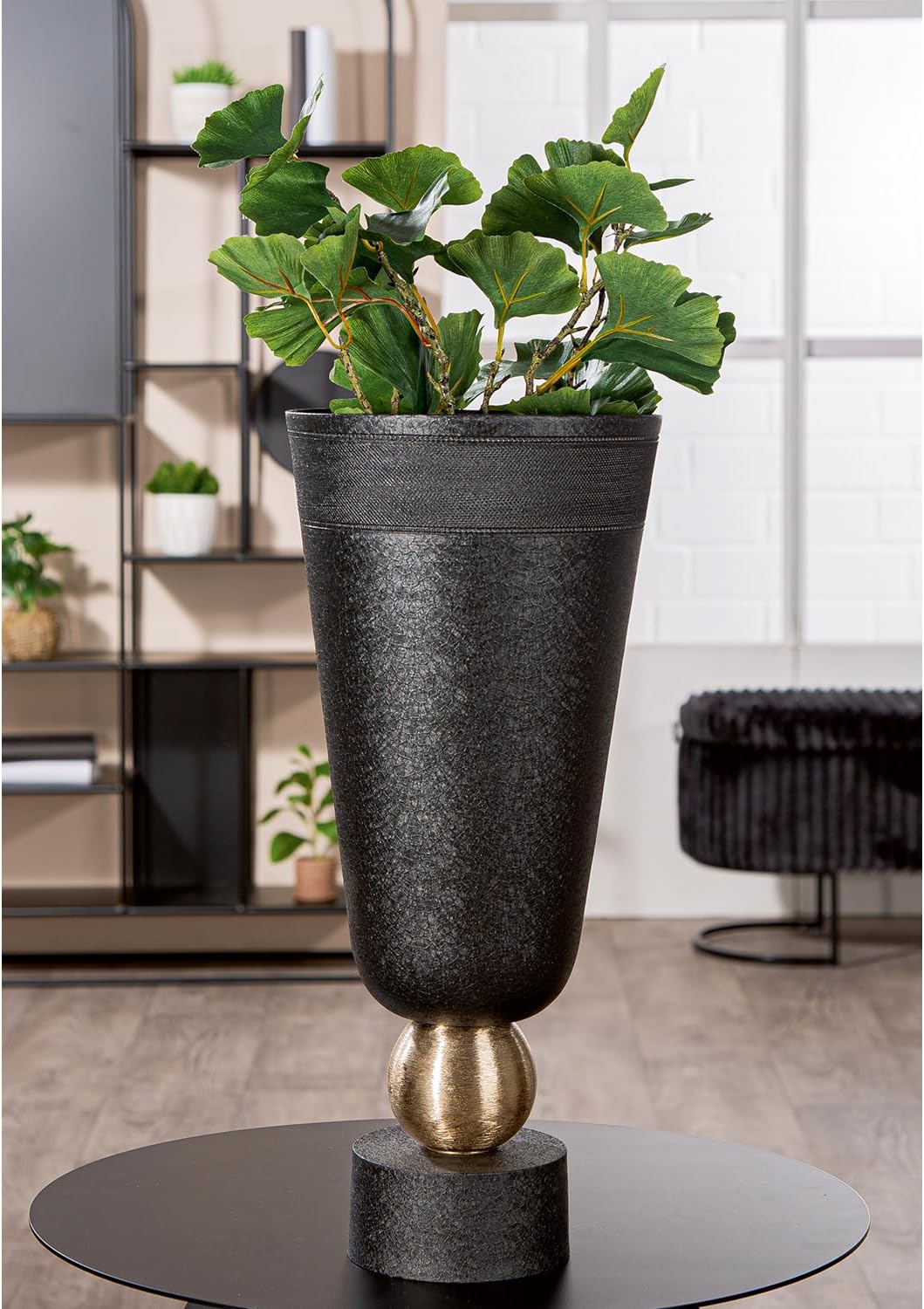 Casablanca Nama - Vaso Conico in Alluminio Nero 48 cm - immagine 2